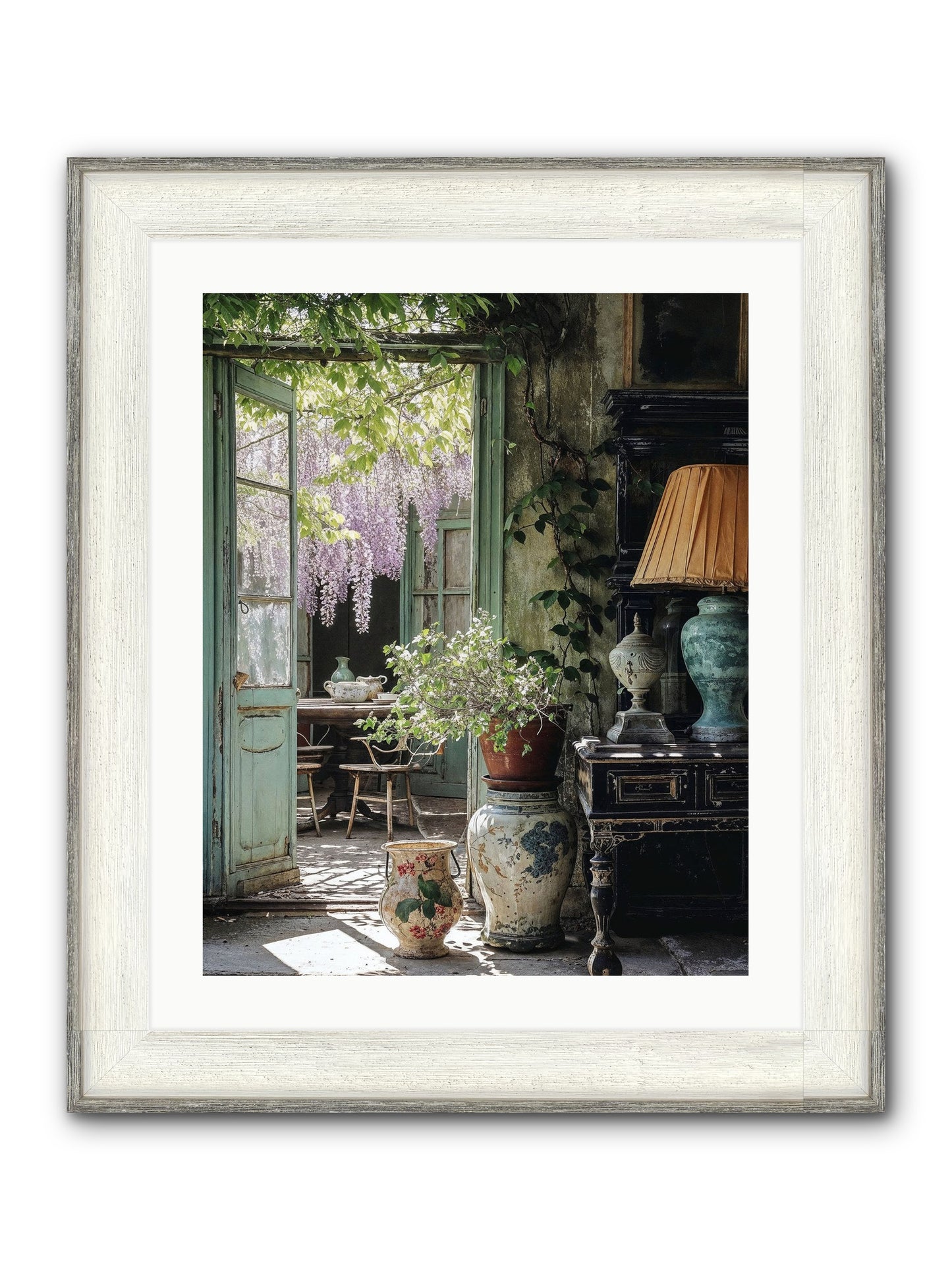 Bonjour Mon Amour Framed Print - Driftwood White 20x25
