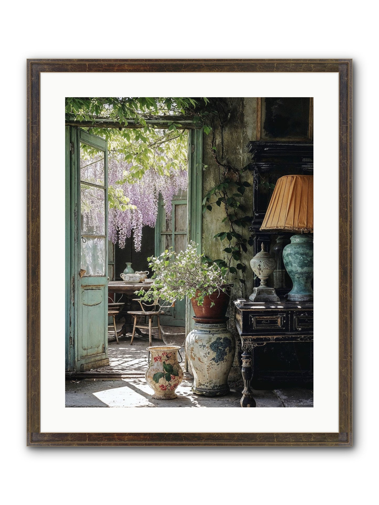 Bonjour Mon Amour Framed Print - Slimwoods Black/Gold 20x25