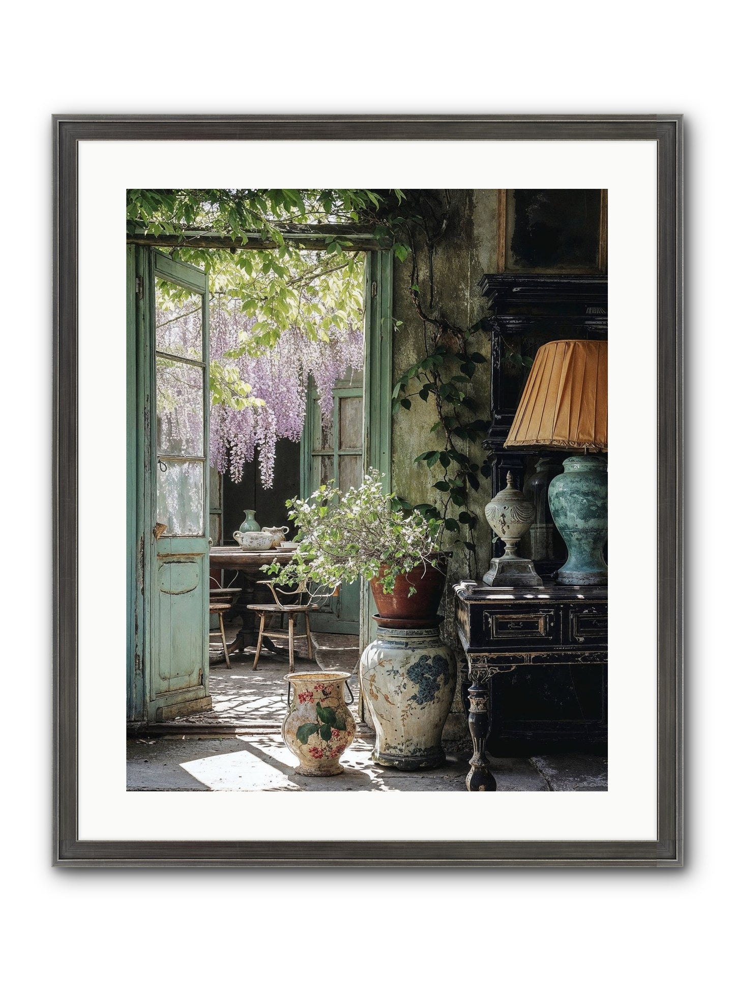 Bonjour Mon Amour Framed Print - Slimwoods Black/Silver 20x25