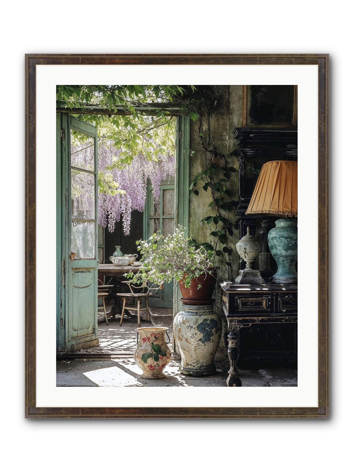 Bonjour Mon Amour Framed Print - Slimwoods Black/Gold 24x30