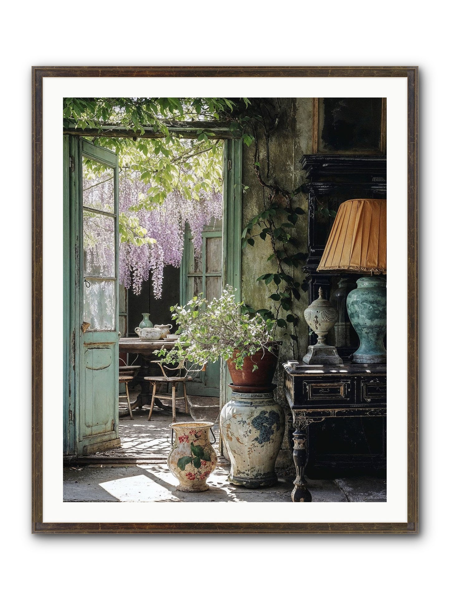 Bonjour Mon Amour Framed Print - Slimwoods Black/Gold 32x40