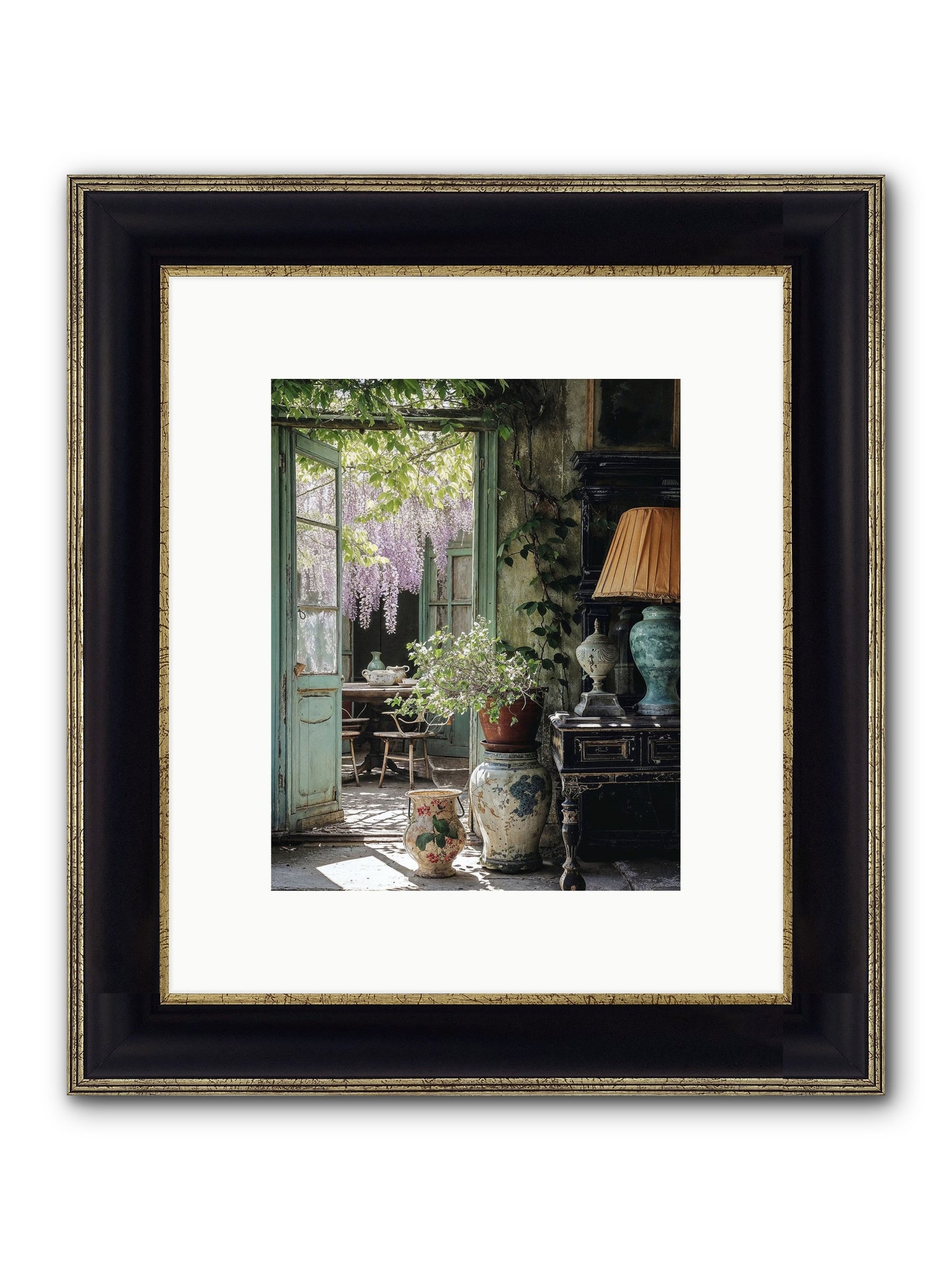 Bonjour Mon Amour Framed Print - Black & Gold 8x10
