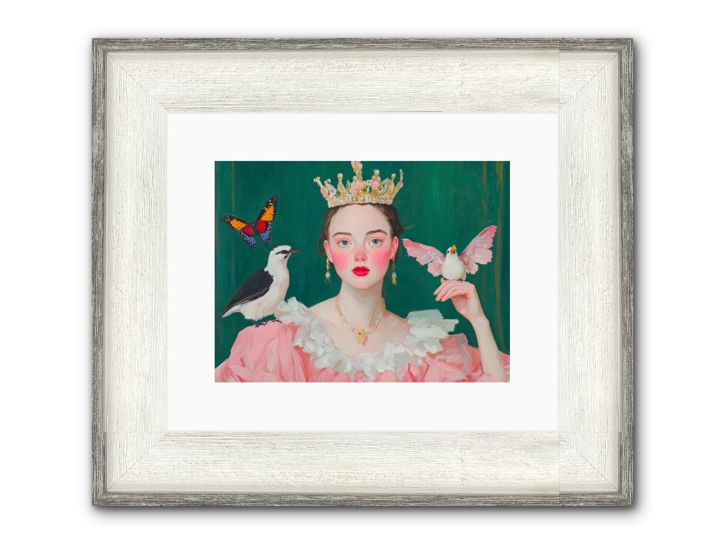 Born To Sparkle Framed Print - Driftwood White 12x9
