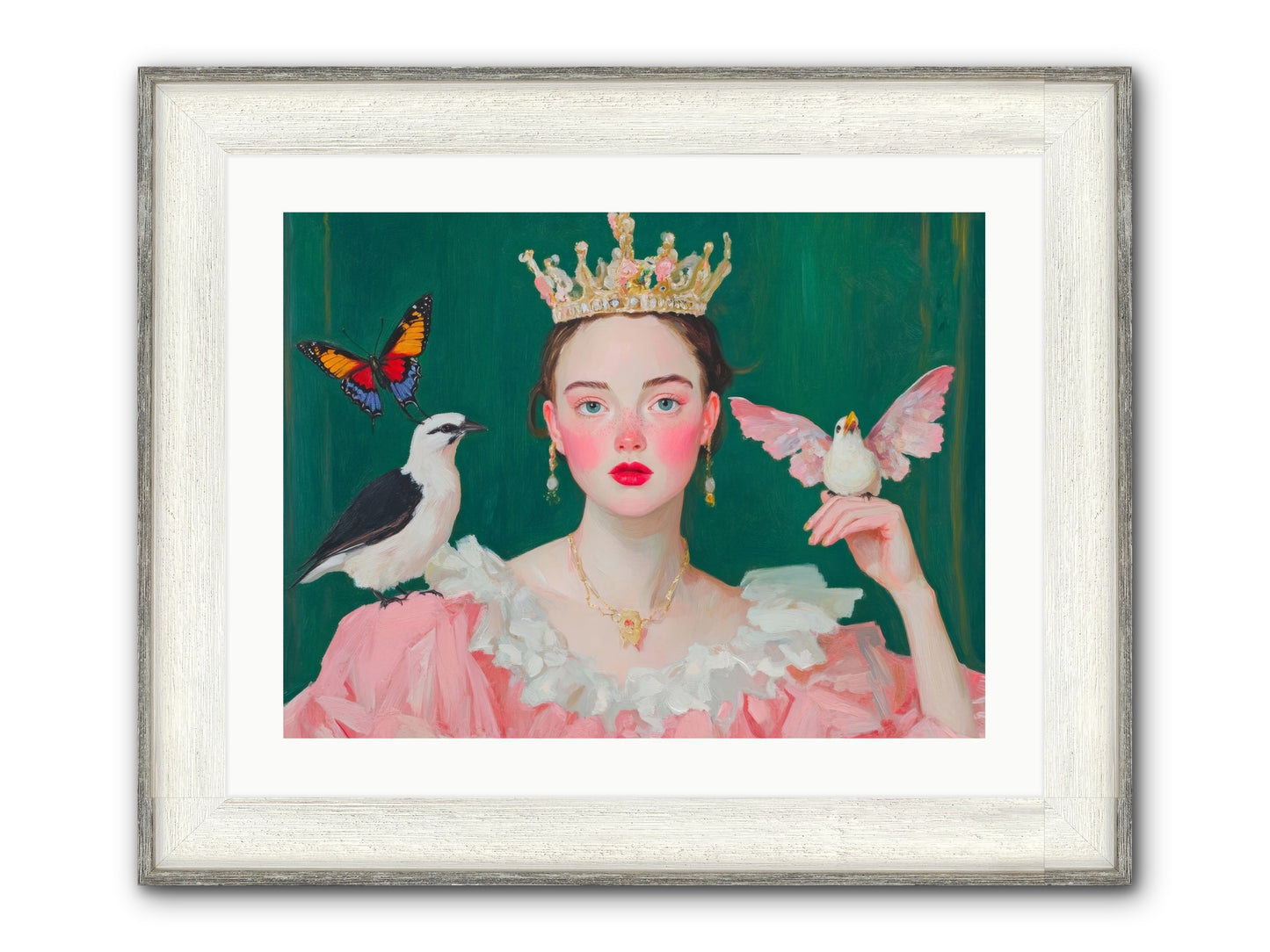 Born To Sparkle Framed Print - Driftwood White 24x18