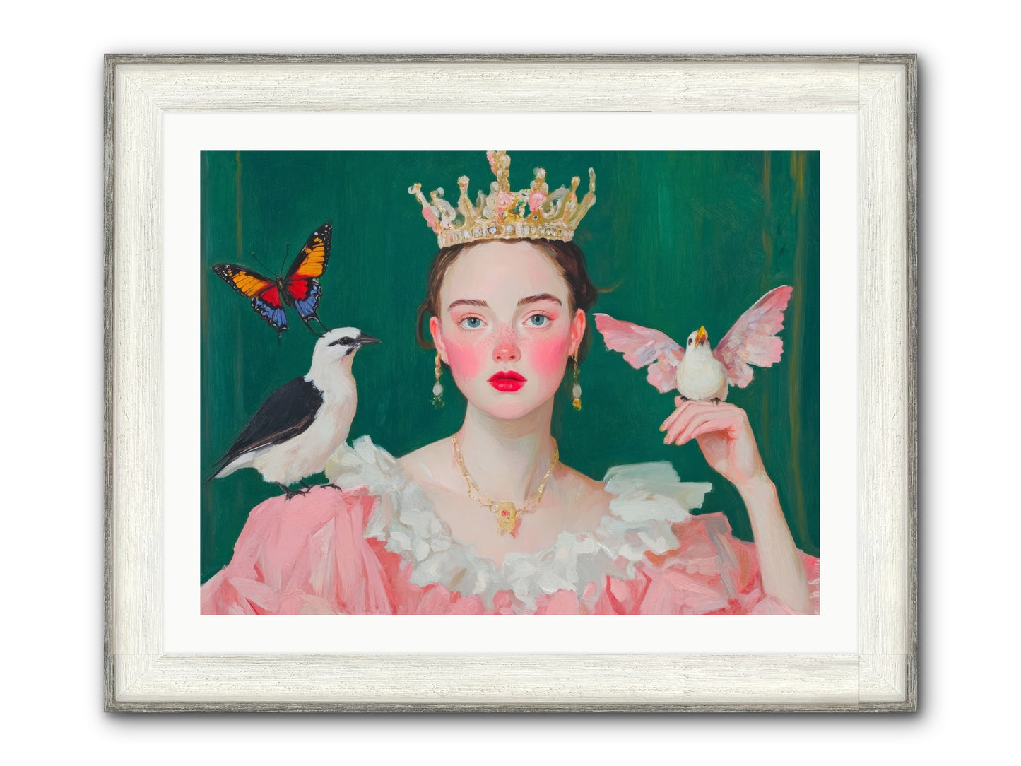 Born To Sparkle Framed Print - Driftwood White 32x24