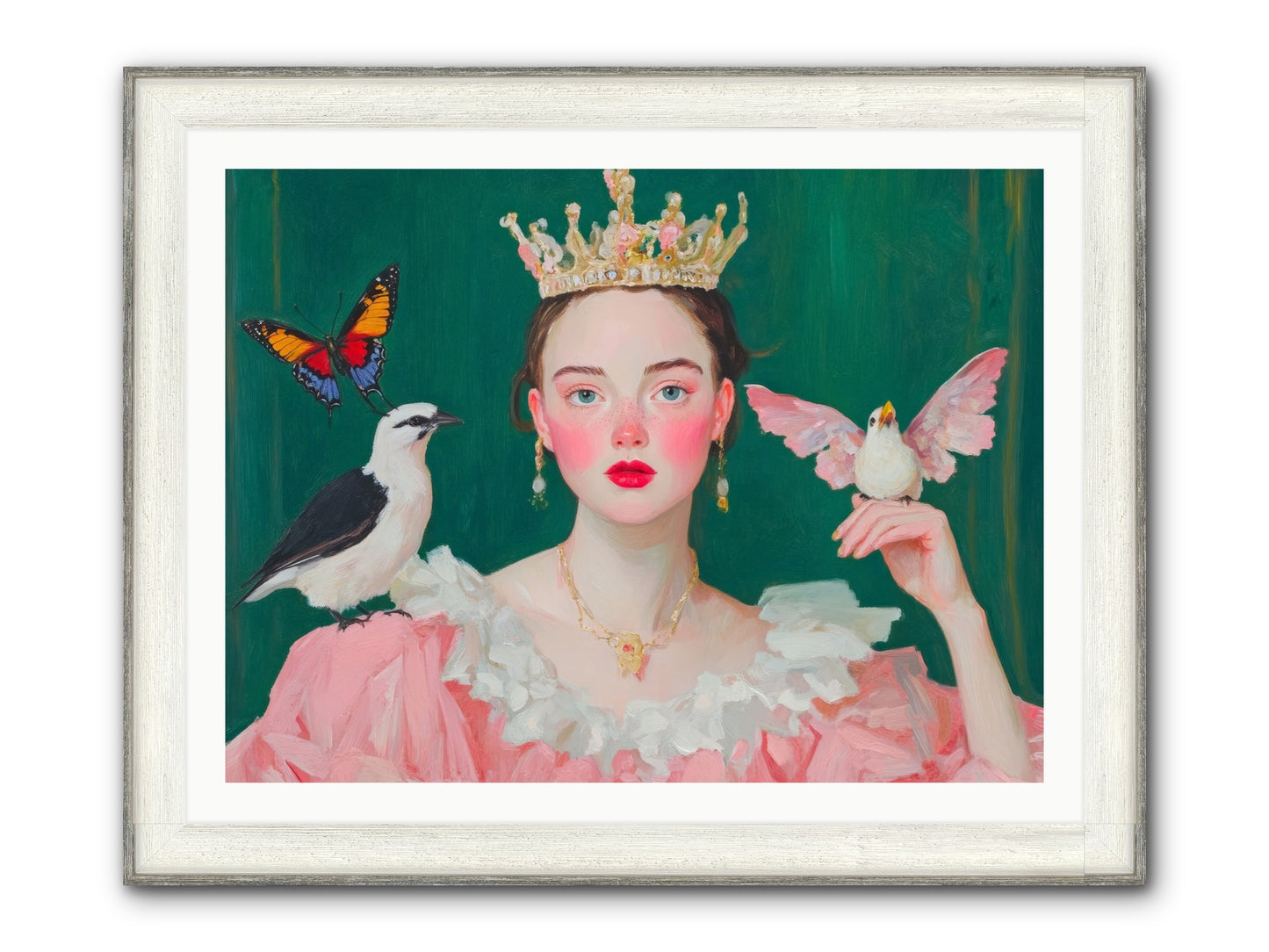 Born To Sparkle Framed Print - Driftwood White 40x30