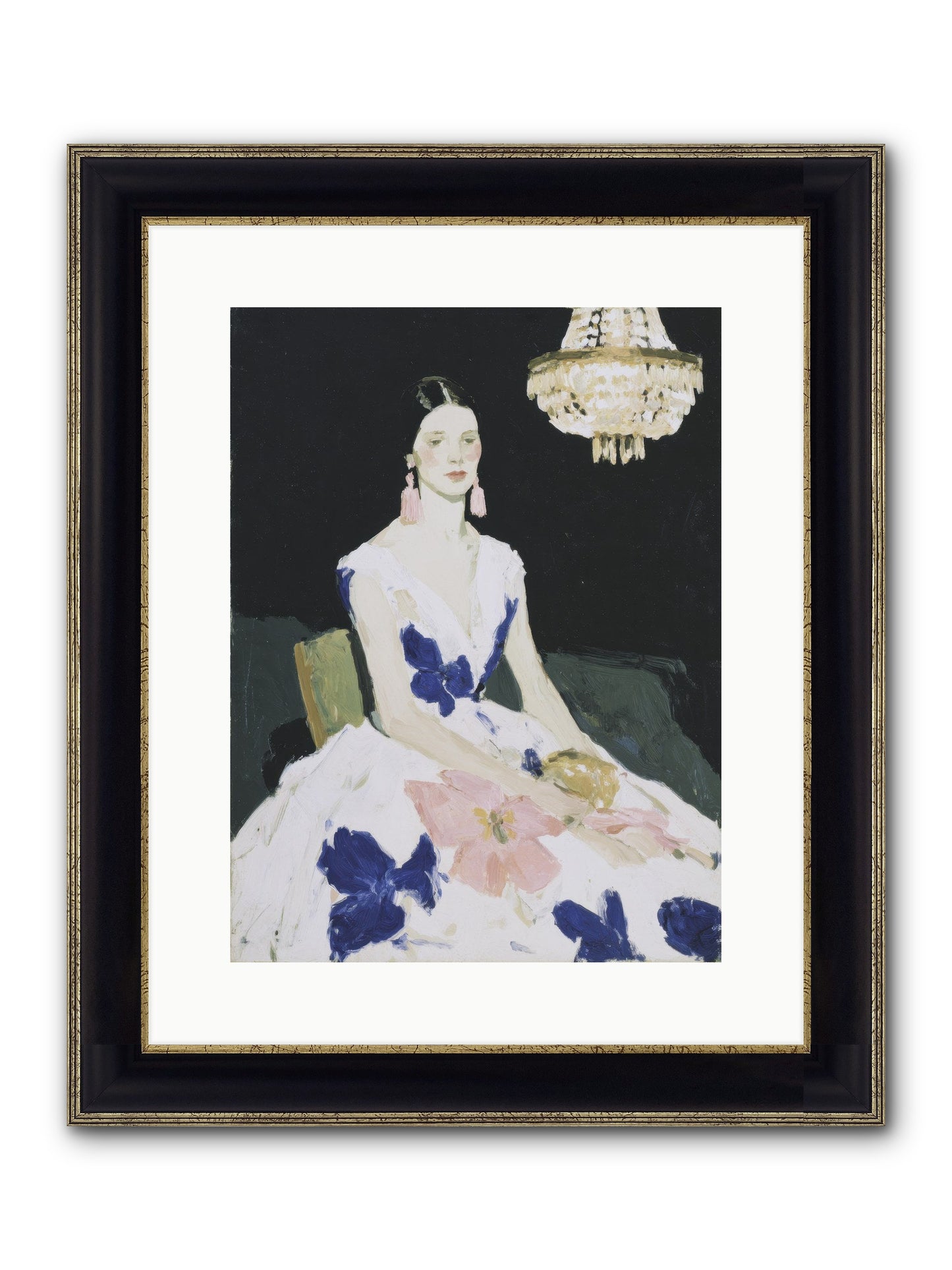 Borrowed Ballroom Framed Print - Black & Gold 12x16