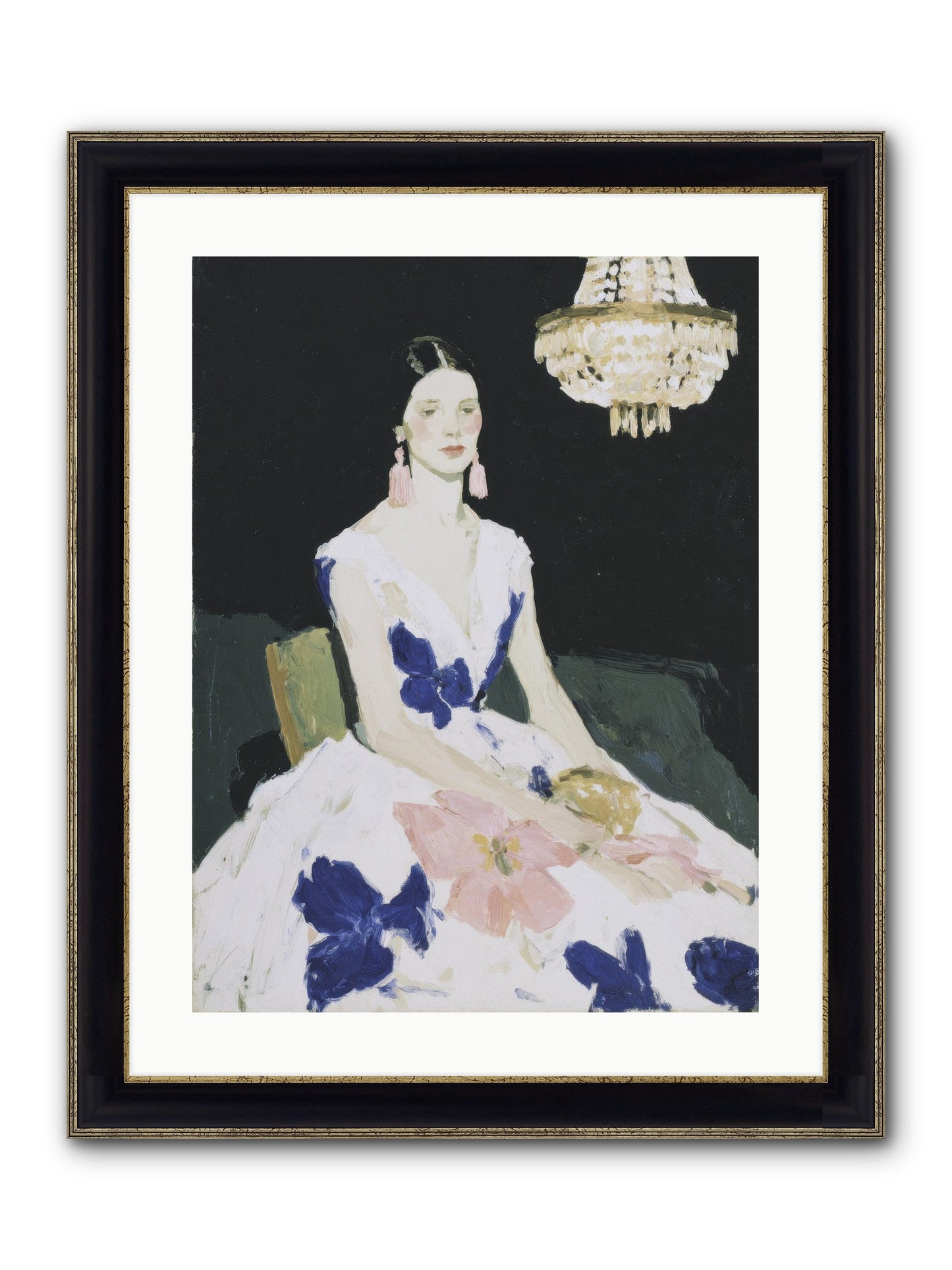 Borrowed Ballroom Framed Print - Black & Gold 18x24