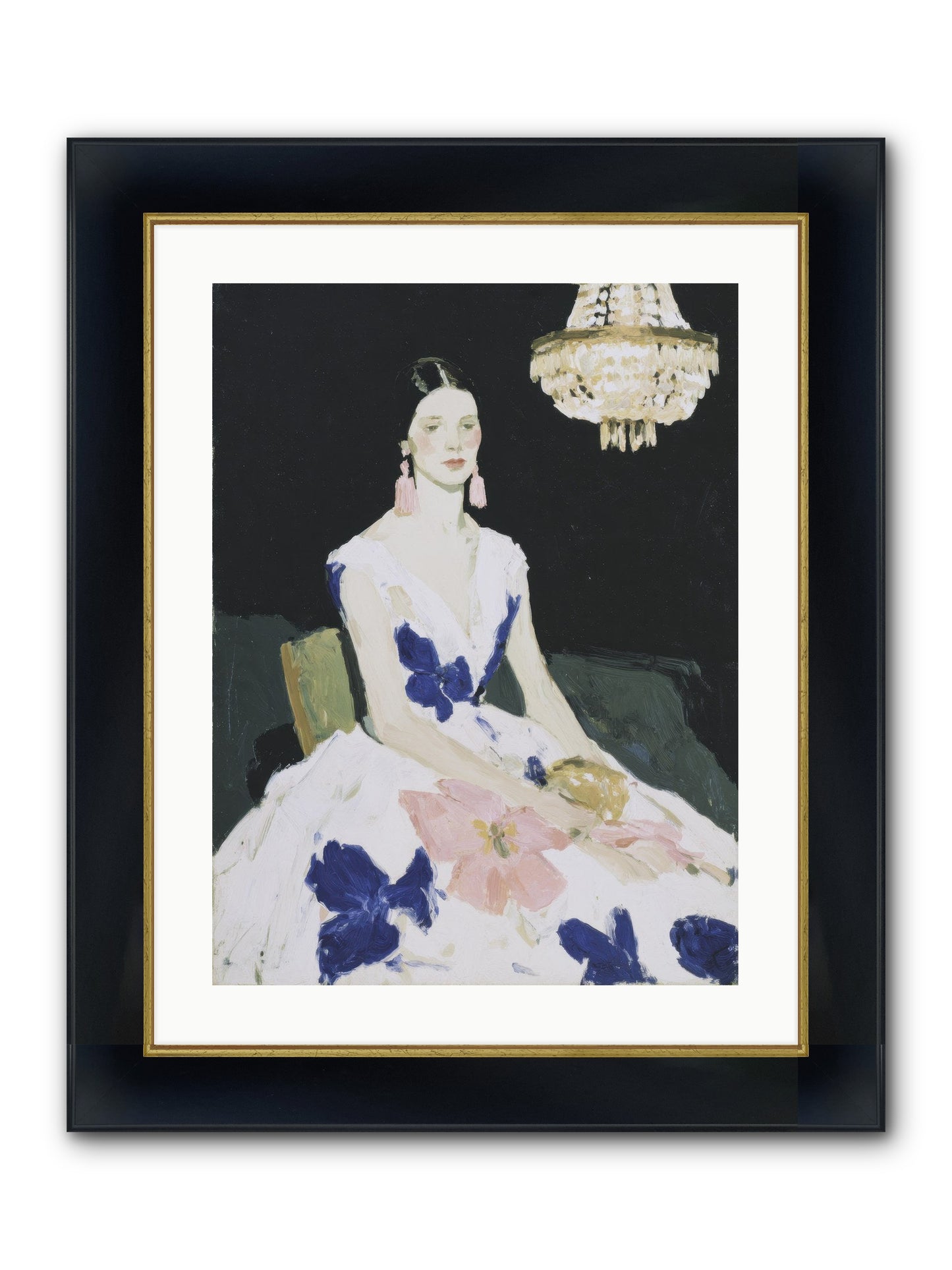 Borrowed Ballroom Framed Print - Wide Black w/Gold 18x24