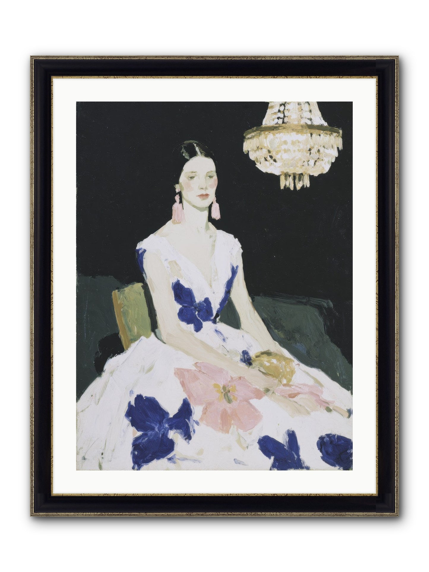 Borrowed Ballroom Framed Print - Black & Gold 24x32