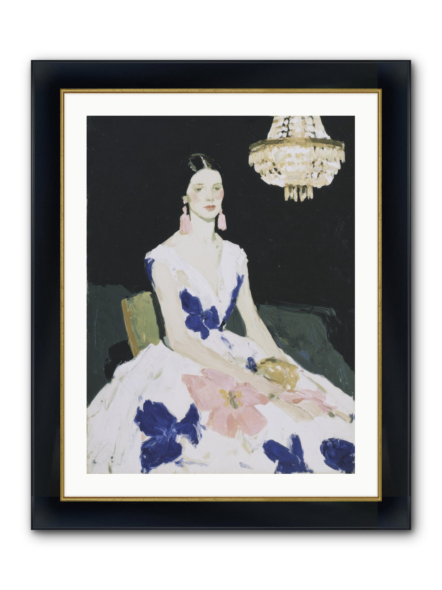 Borrowed Ballroom Framed Print - Wide Black w/Gold 24x32