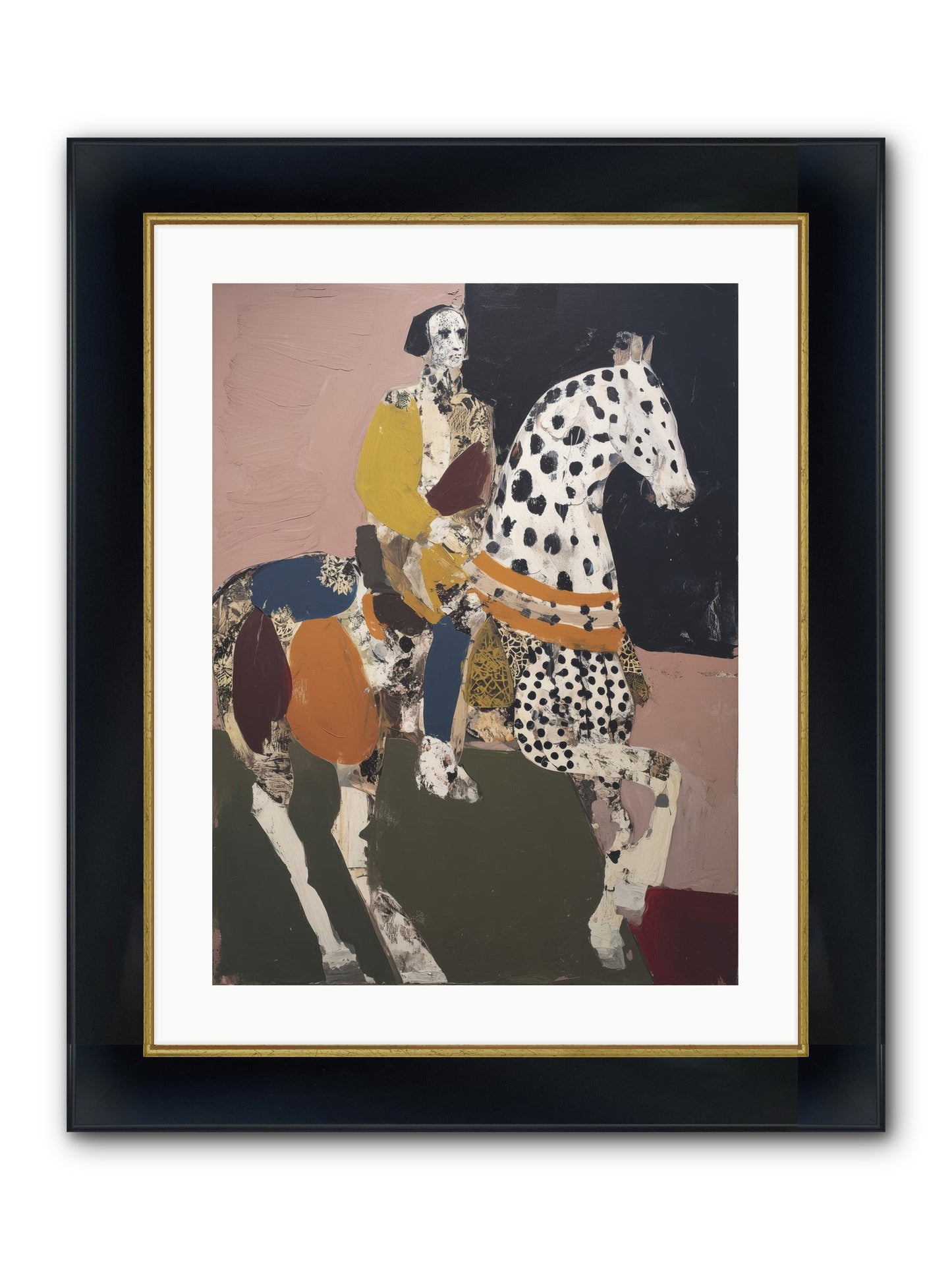 Borrowed Ladder Framed Print - Wide Black w/Gold 18x24