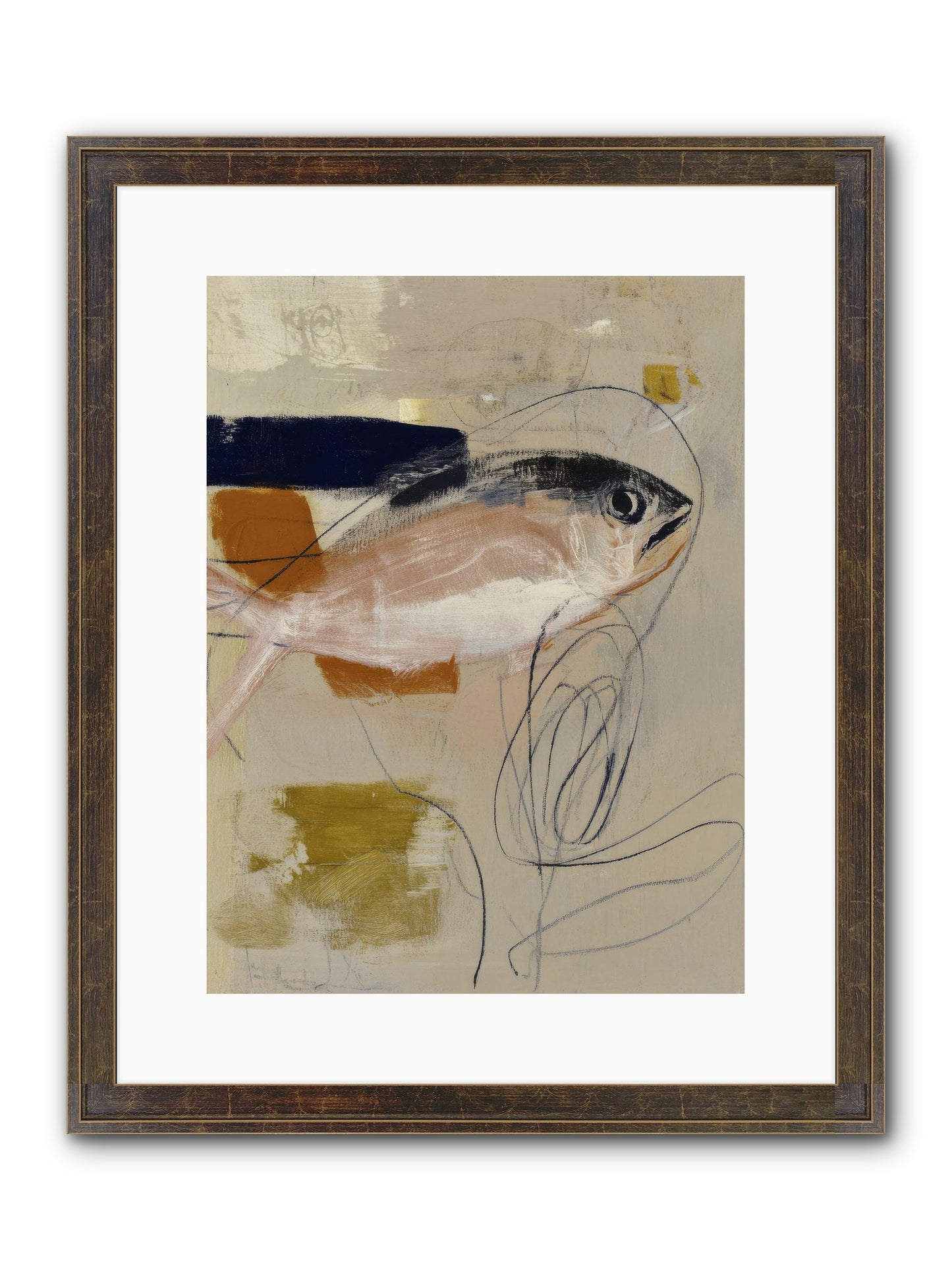 Borrowed Light Framed Print - Slimwoods Black/Gold 12x16