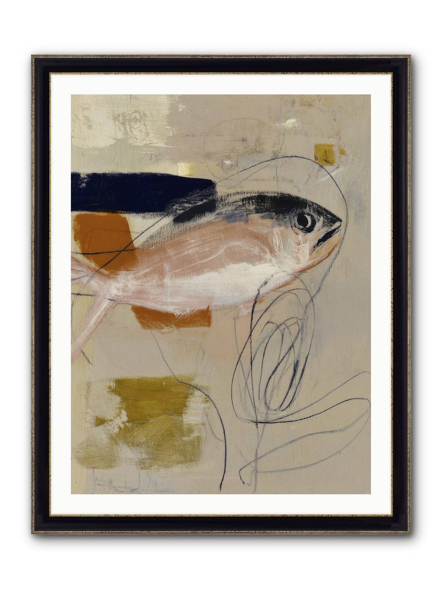 Borrowed Light Framed Print - Black & Gold 30x40