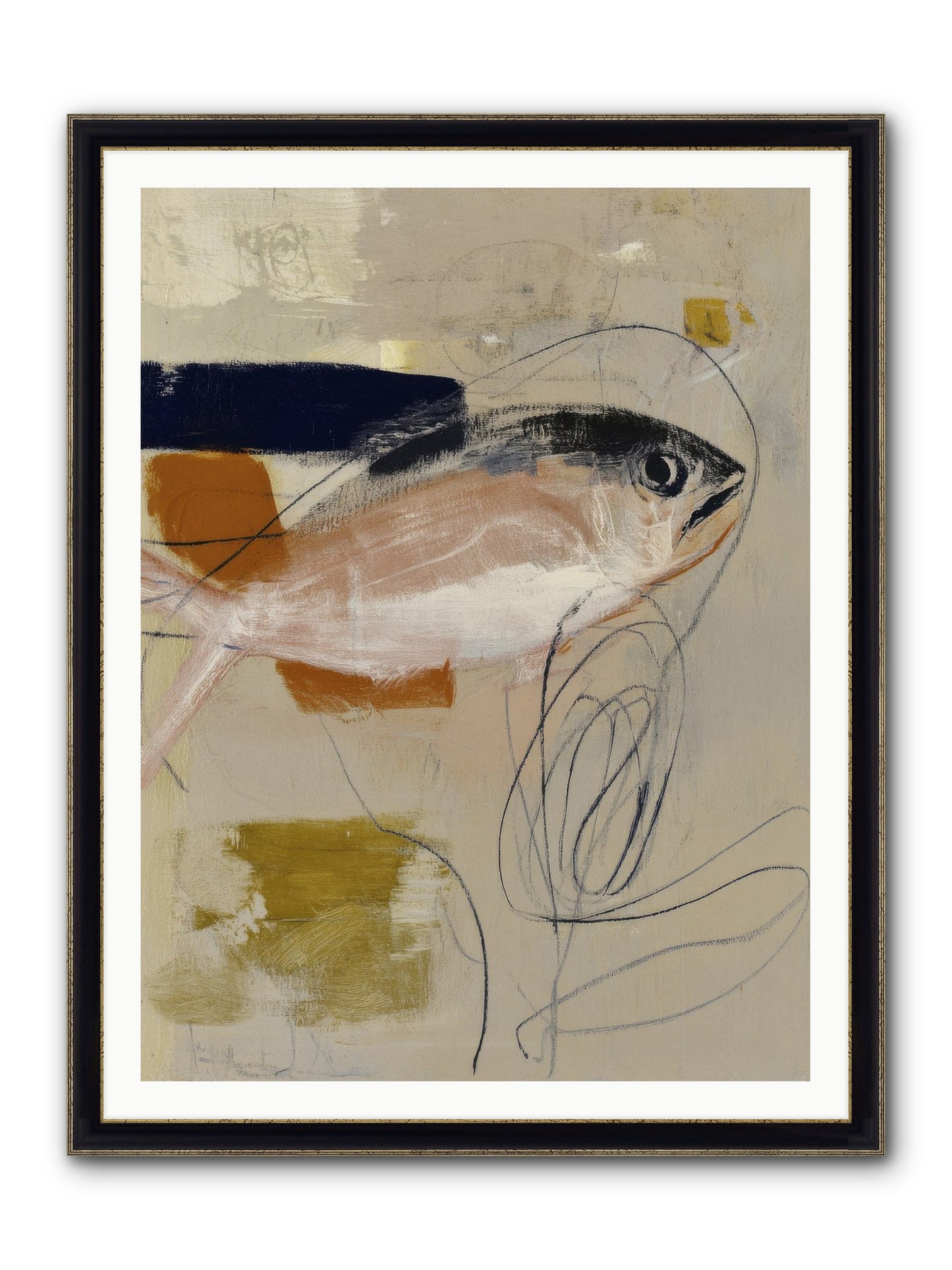 Borrowed Light Framed Print - Black & Gold 36x48