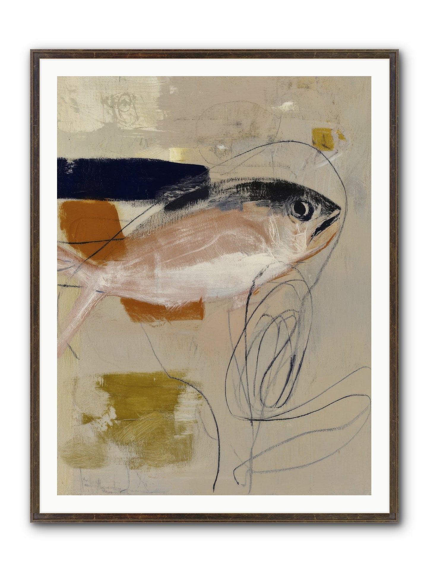 Borrowed Light Framed Print - Slimwoods Black/Gold 36x48