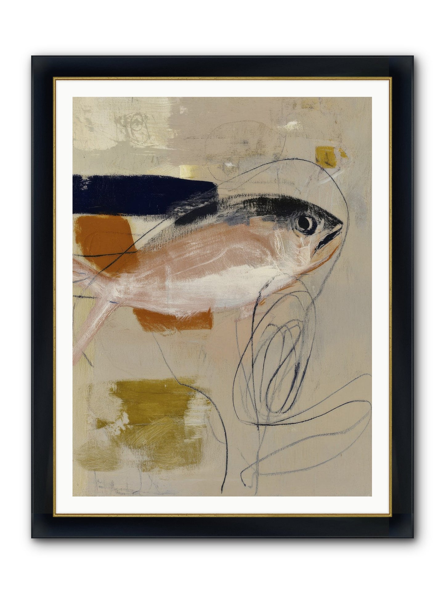 Borrowed Light Framed Print - Wide Black w/Gold 36x48