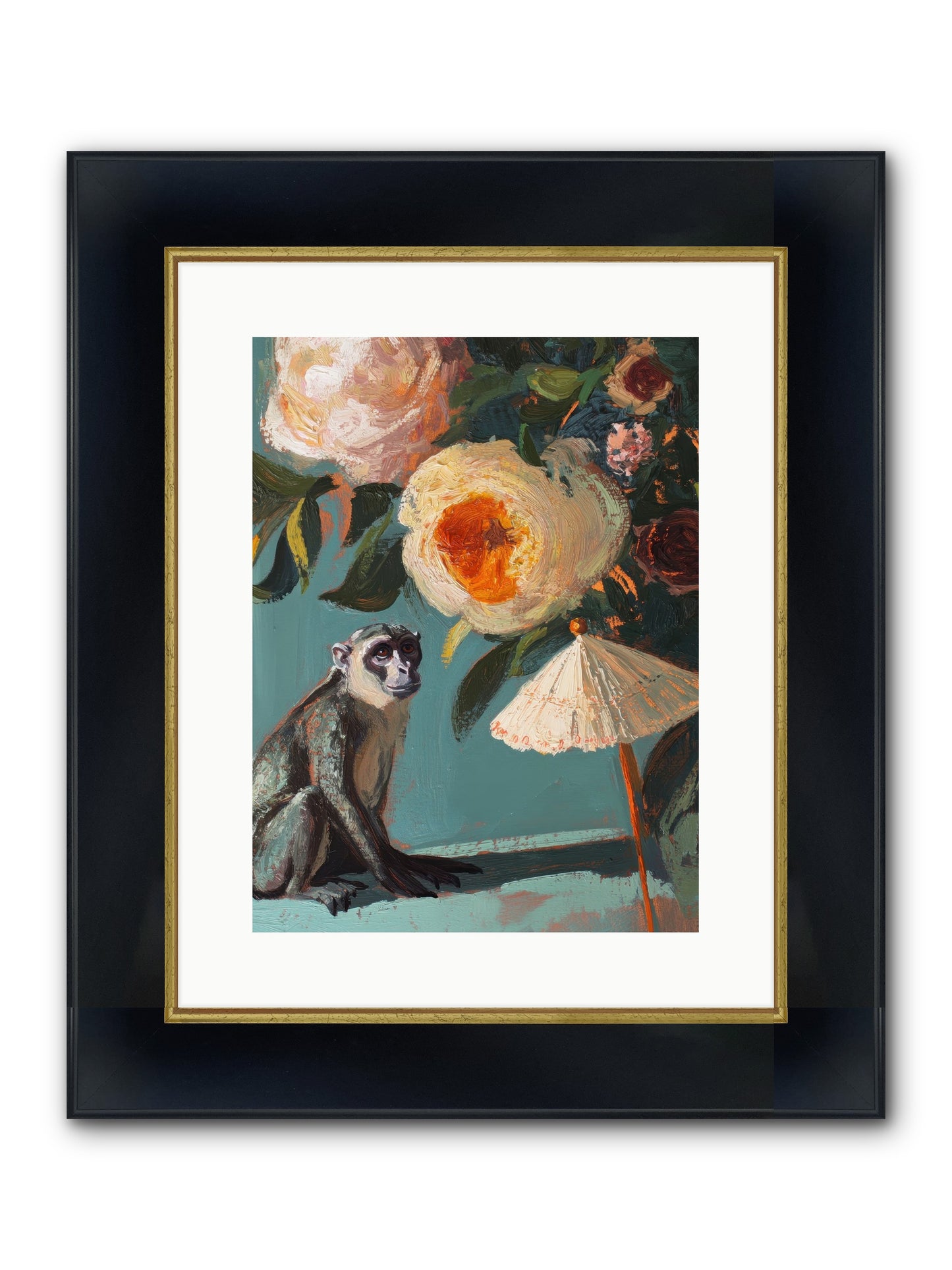 Botanical Charmer Framed Print - Wide Black w/Gold 12x16