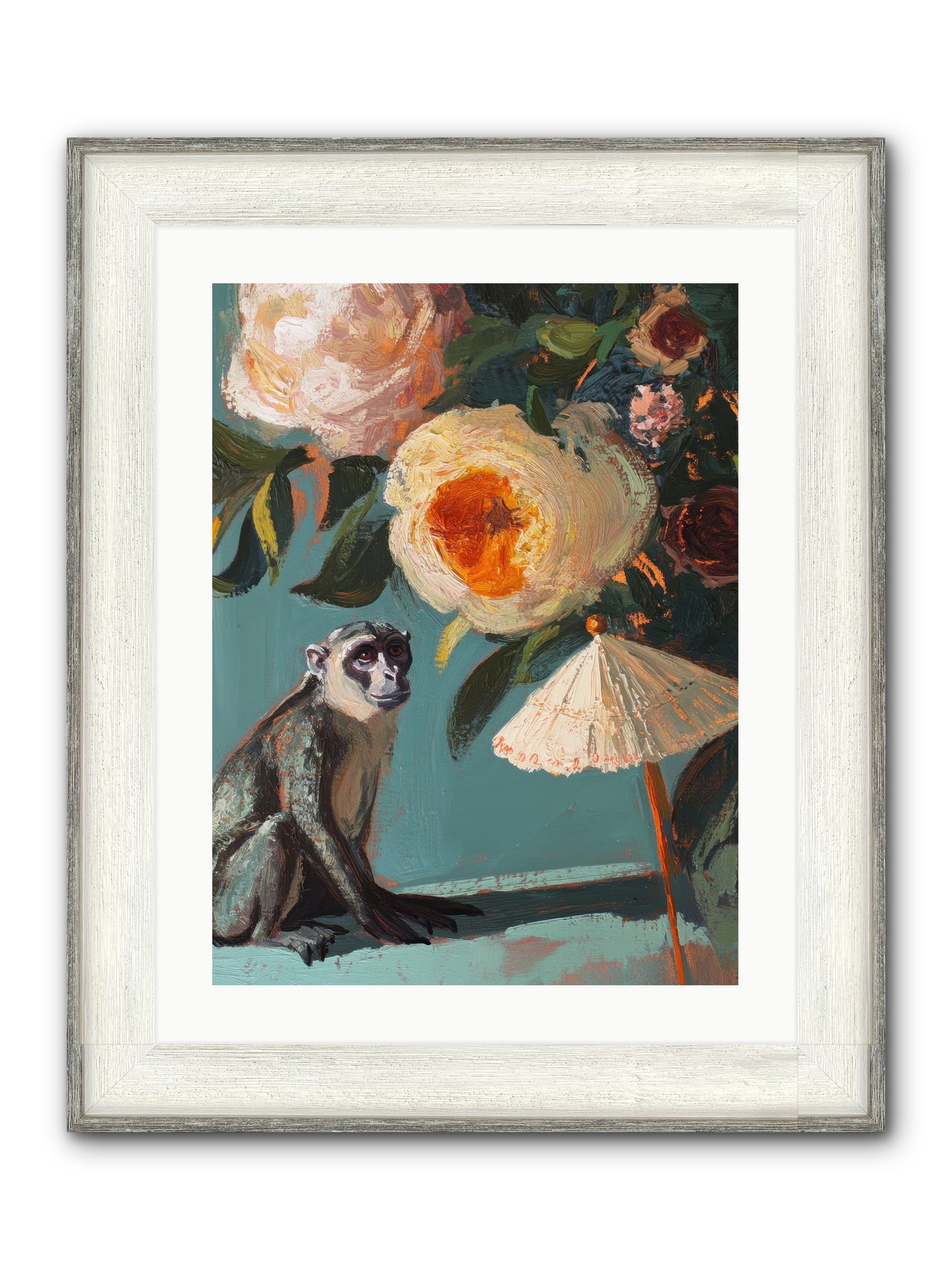 Botanical Charmer Framed Print - Driftwood White 18x24
