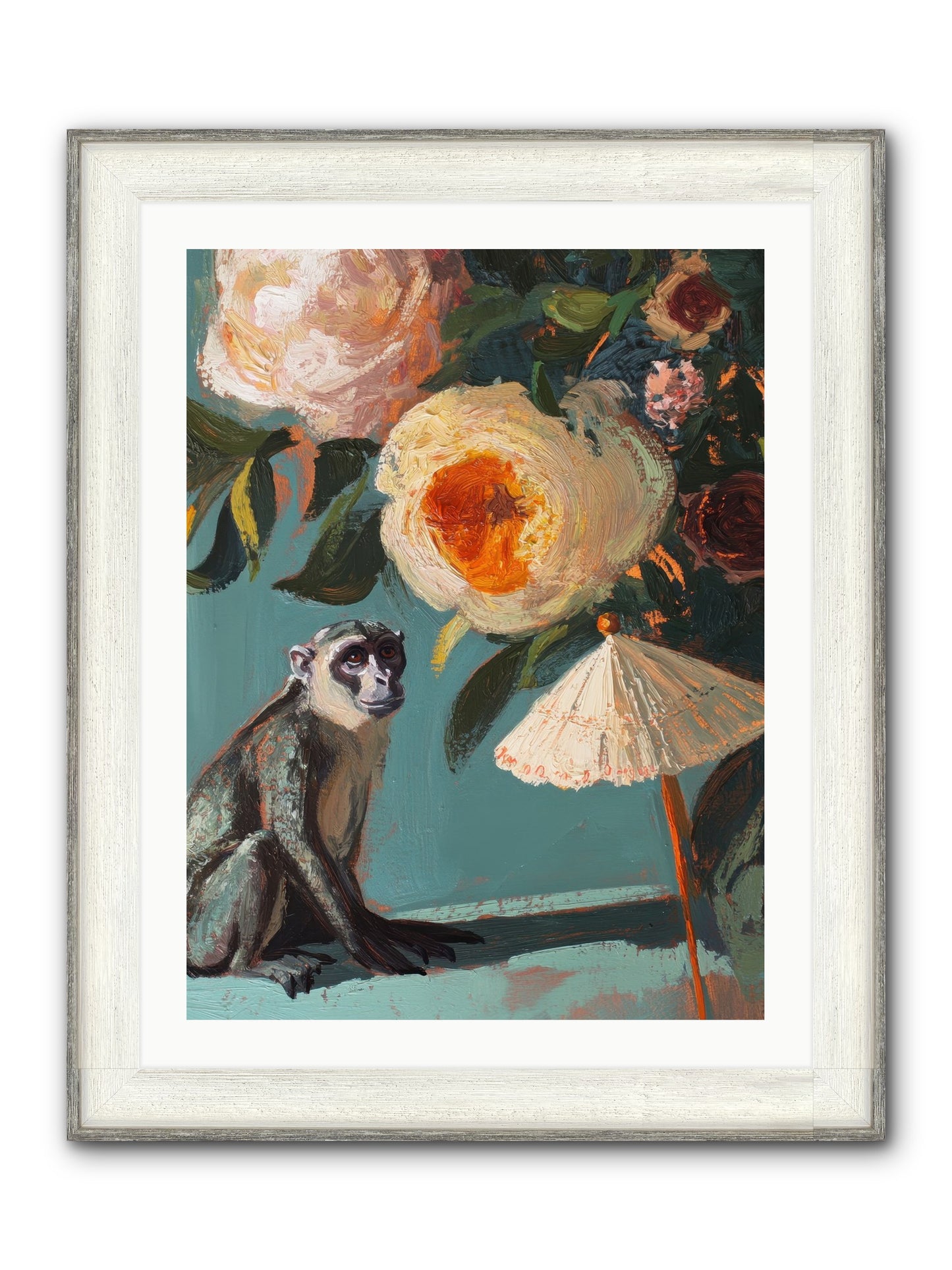 Botanical Charmer Framed Print - Driftwood White 24x32