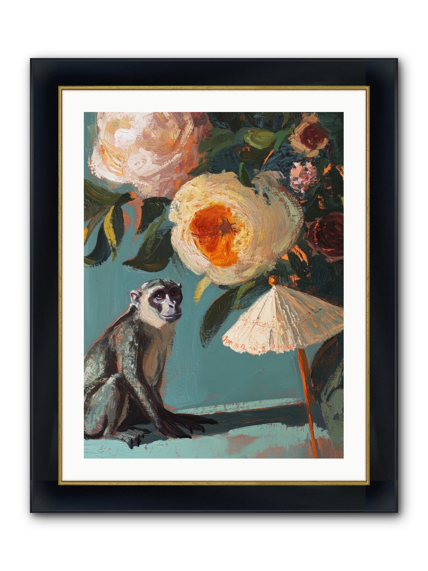 Botanical Charmer Framed Print - Wide Black w/Gold 24x32