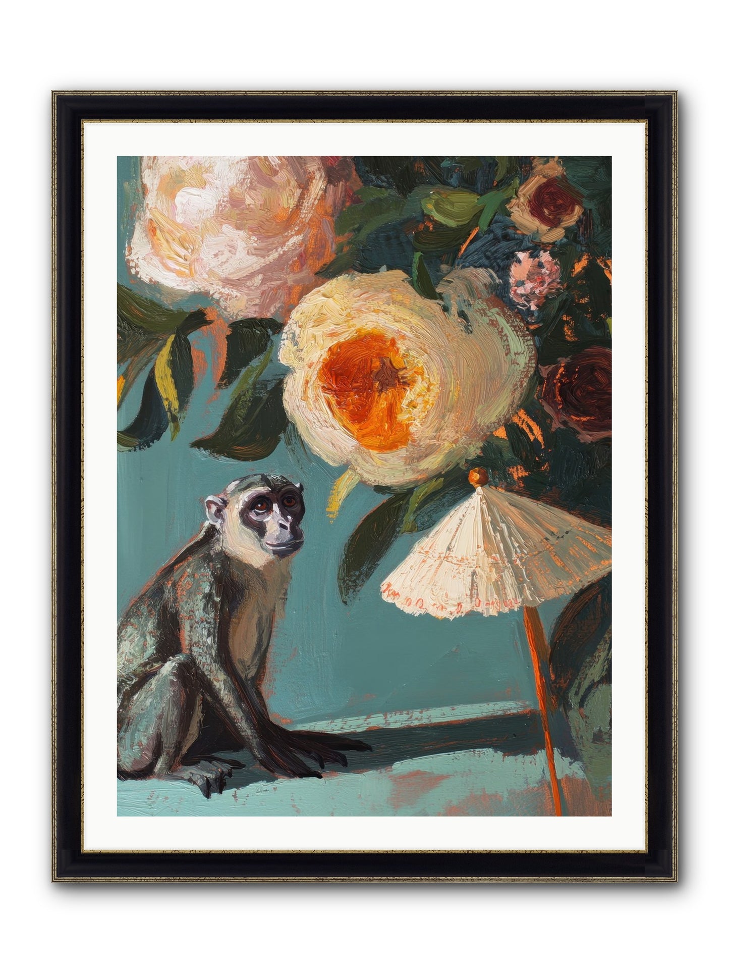 Botanical Charmer Framed Print - Black & Gold 30x40