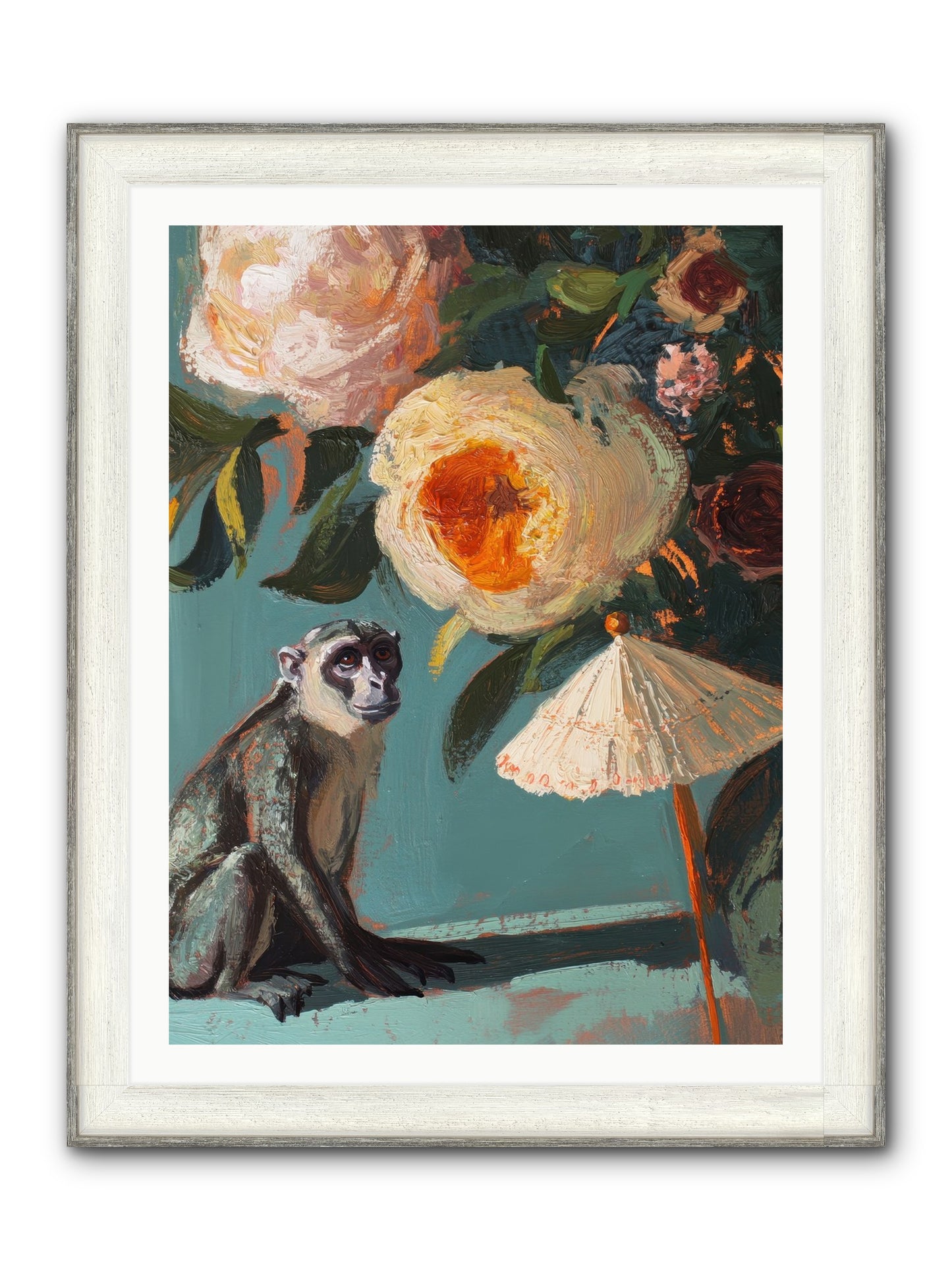 Botanical Charmer Framed Print - Driftwood White 30x40