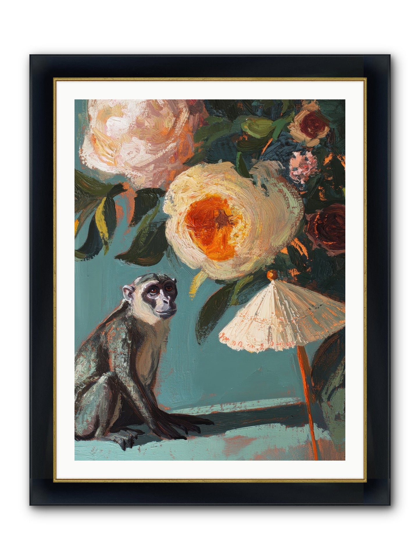 Botanical Charmer Framed Print - Wide Black w/Gold 30x40