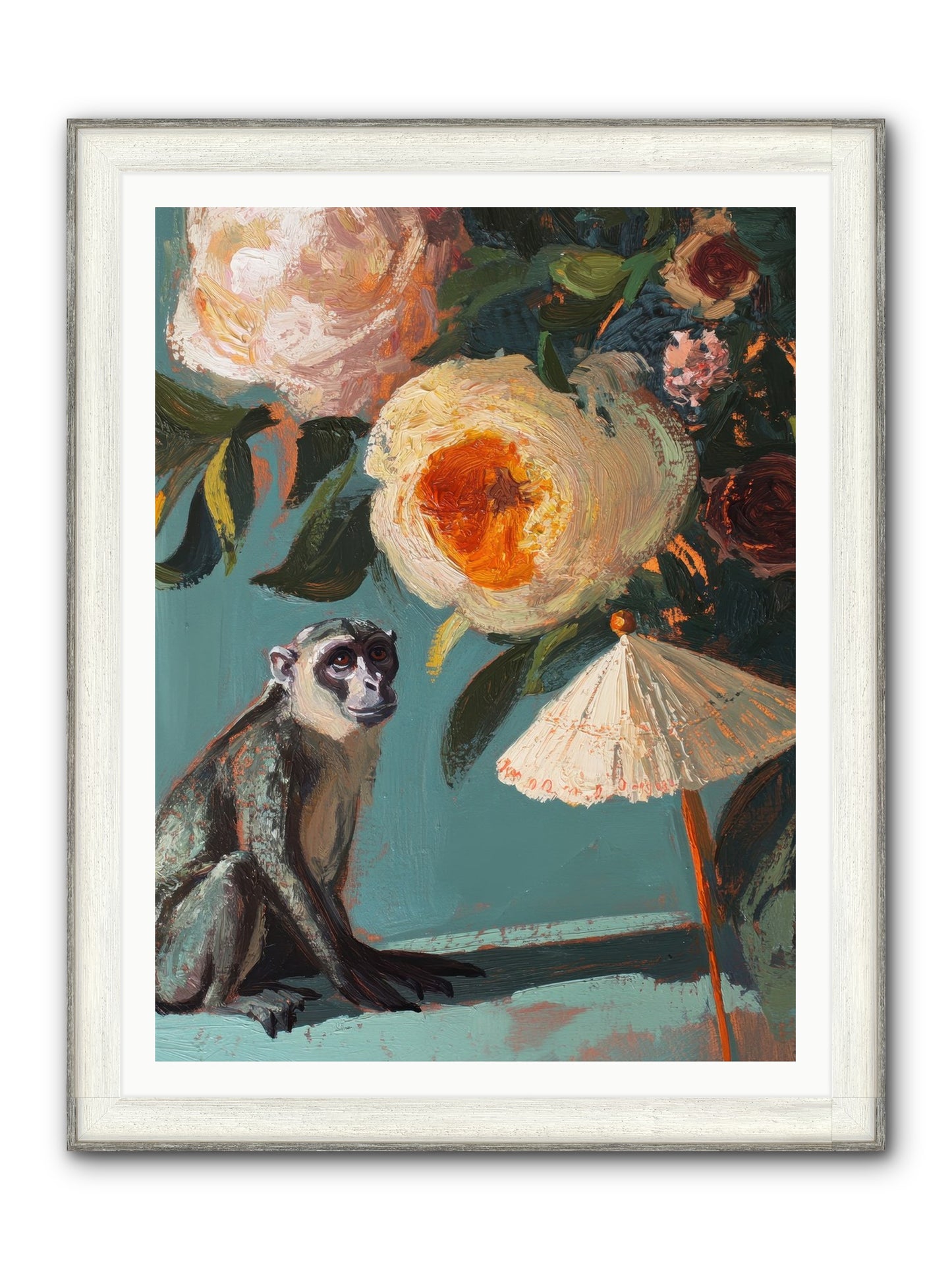 Botanical Charmer Framed Print - Driftwood White 36x48