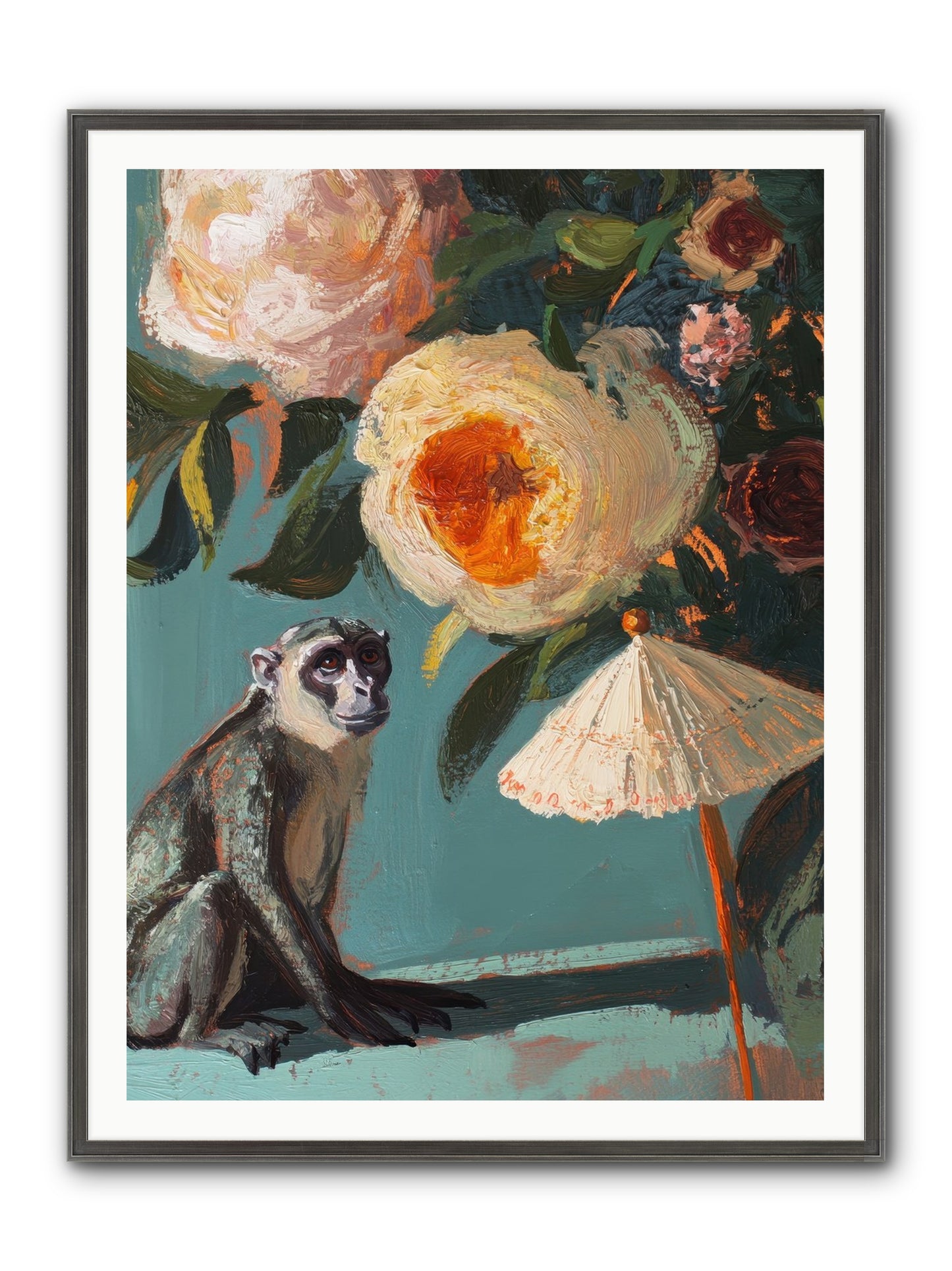 Botanical Charmer Framed Print - Slimwoods Black/Silver 36x48