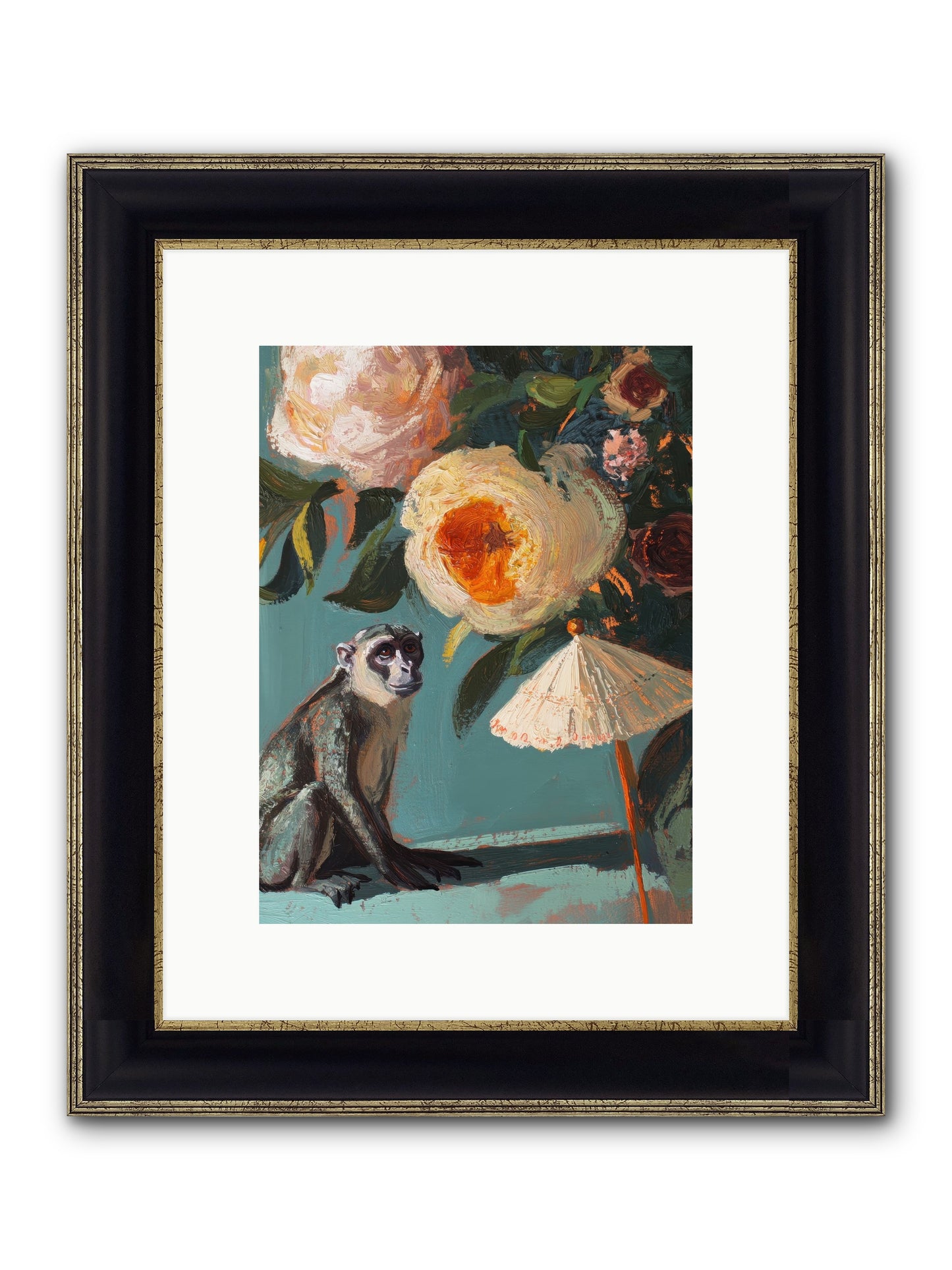 Botanical Charmer Framed Print - Black & Gold 9x12