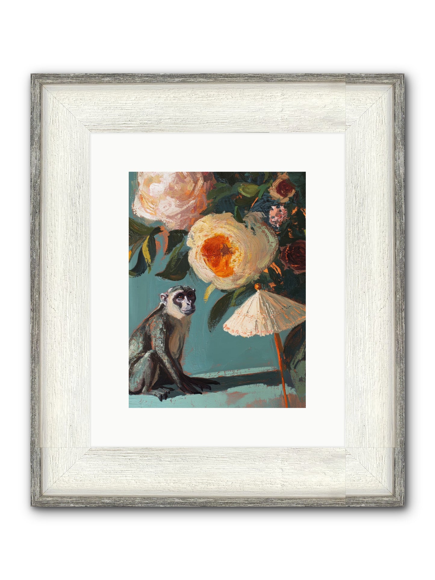 Botanical Charmer Framed Print - Driftwood White 9x12
