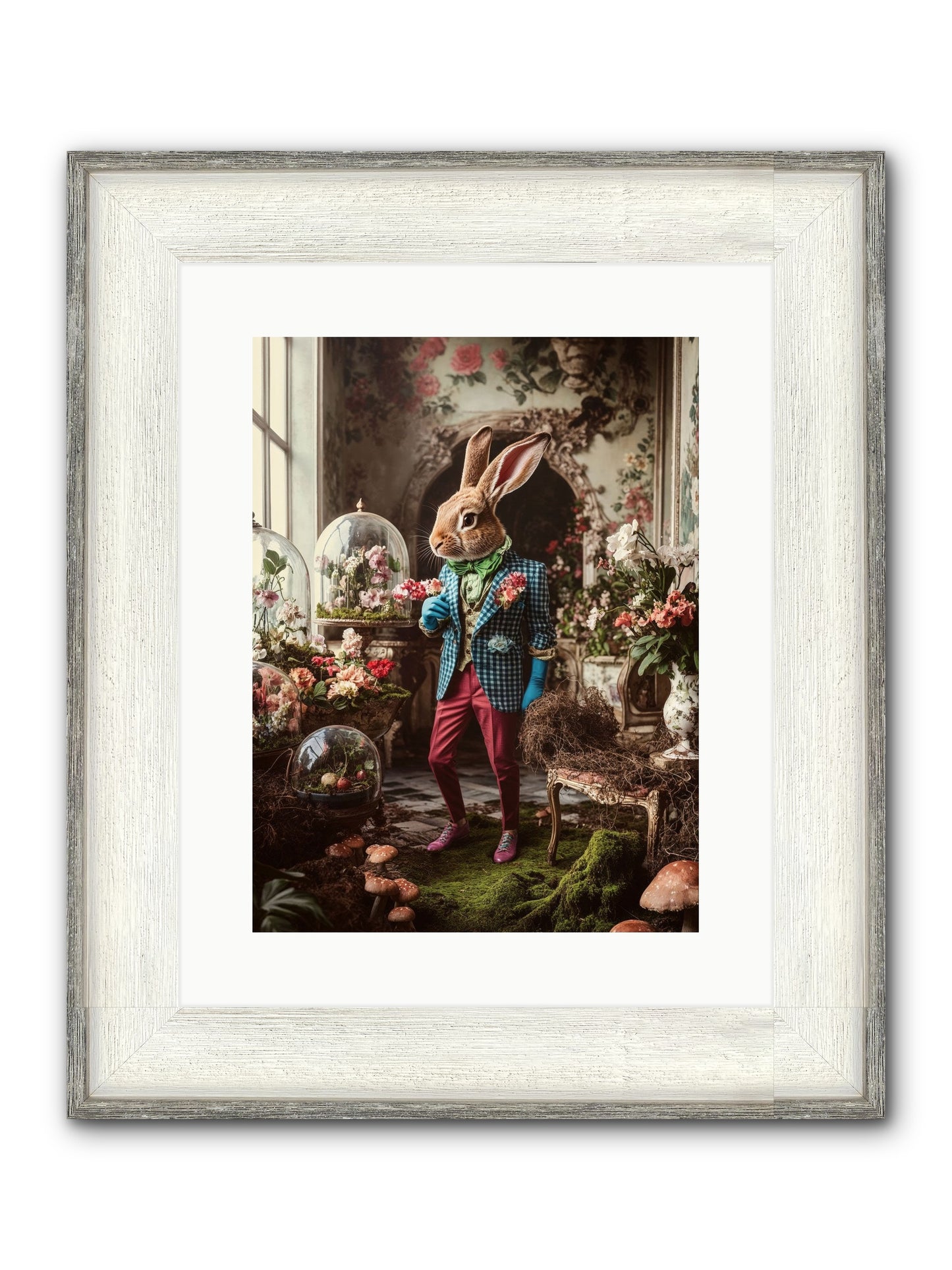 Botanical Love Letters Framed Print - Driftwood White 12x16