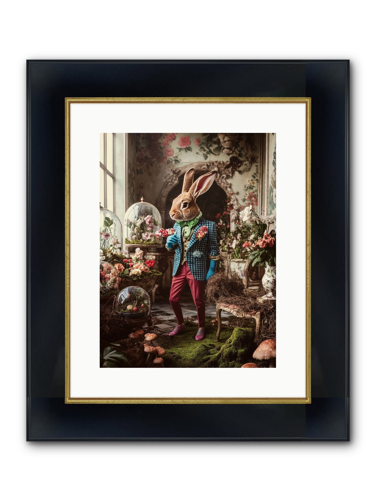 Botanical Love Letters Framed Print - Wide Black w/Gold 12x16