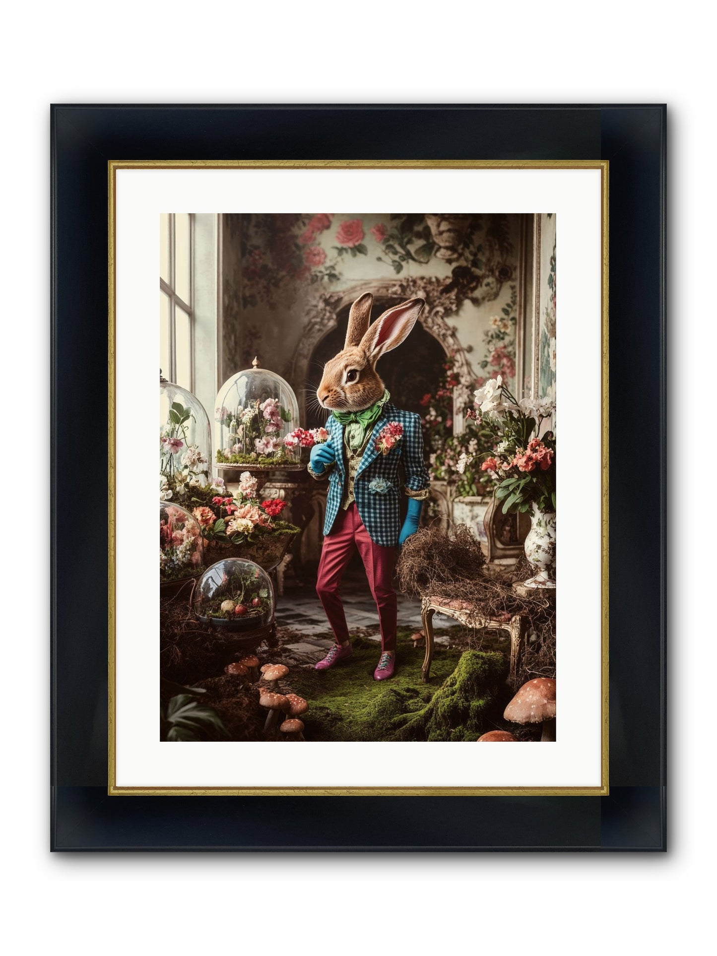 Botanical Love Letters Framed Print - Wide Black w/Gold 18x24