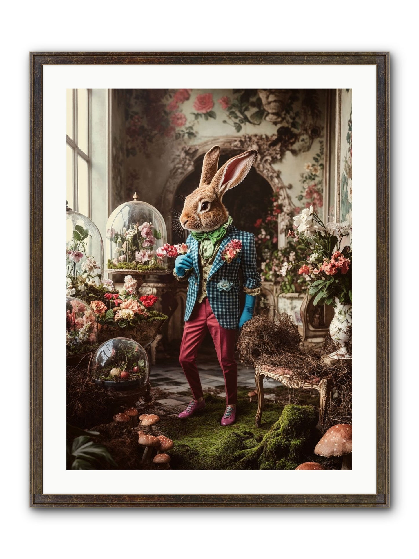 Botanical Love Letters Framed Print - Slimwoods Black/Gold 24x32