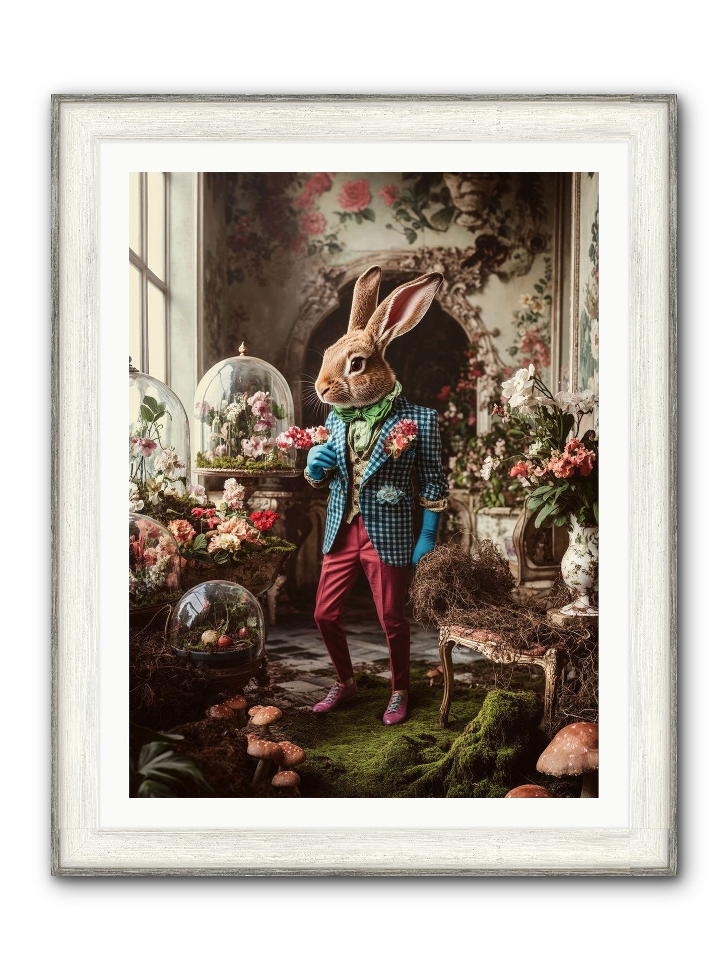 Botanical Love Letters Framed Print - Driftwood White 30x40