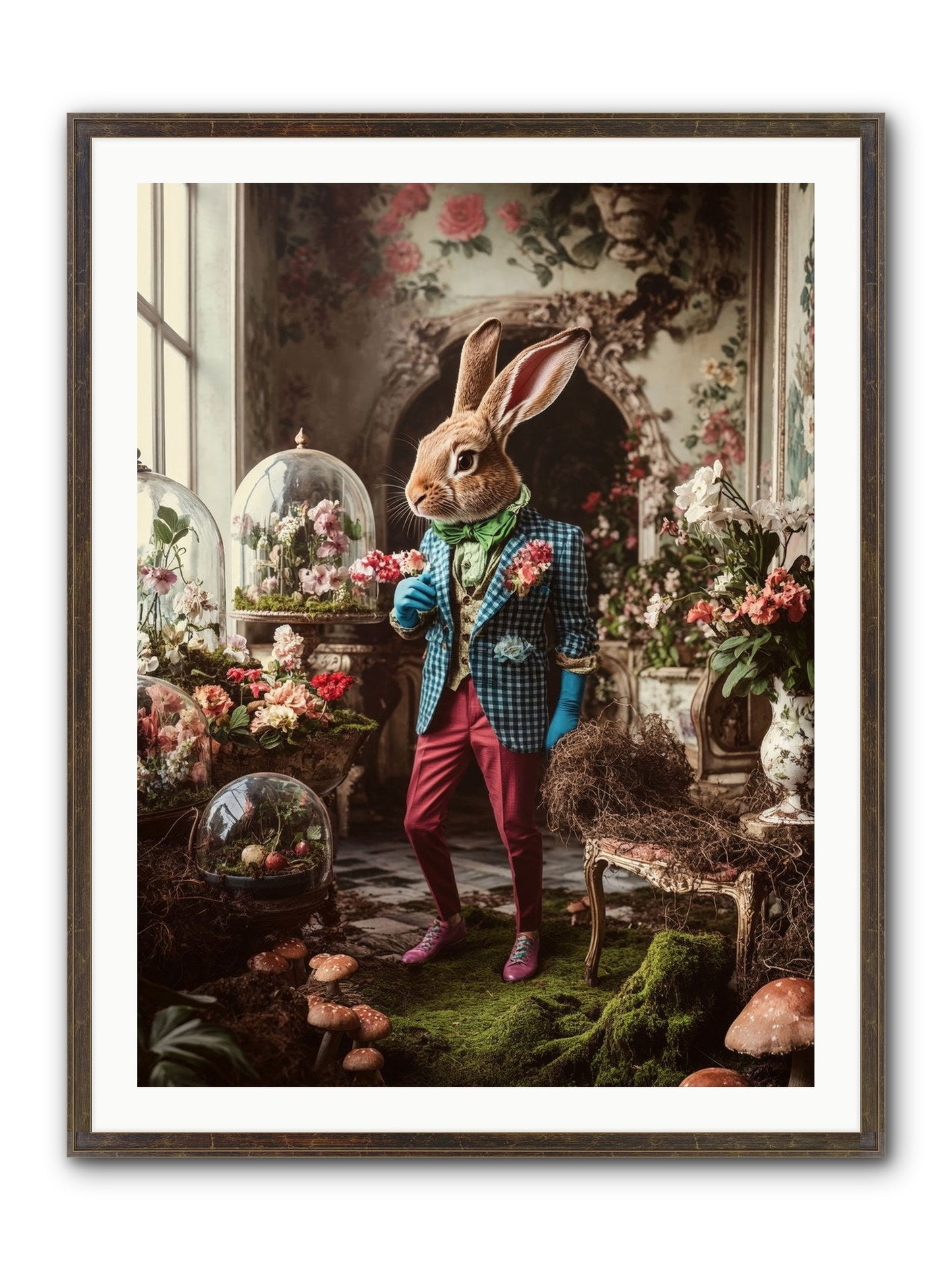 Botanical Love Letters Framed Print - Slimwoods Black/Gold 30x40