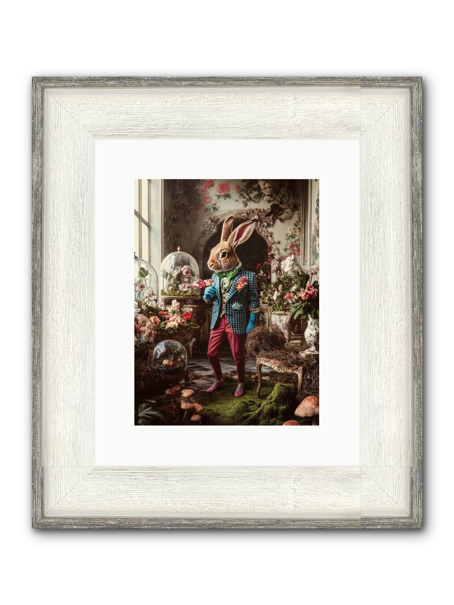 Botanical Love Letters Framed Print - Driftwood White 9x12