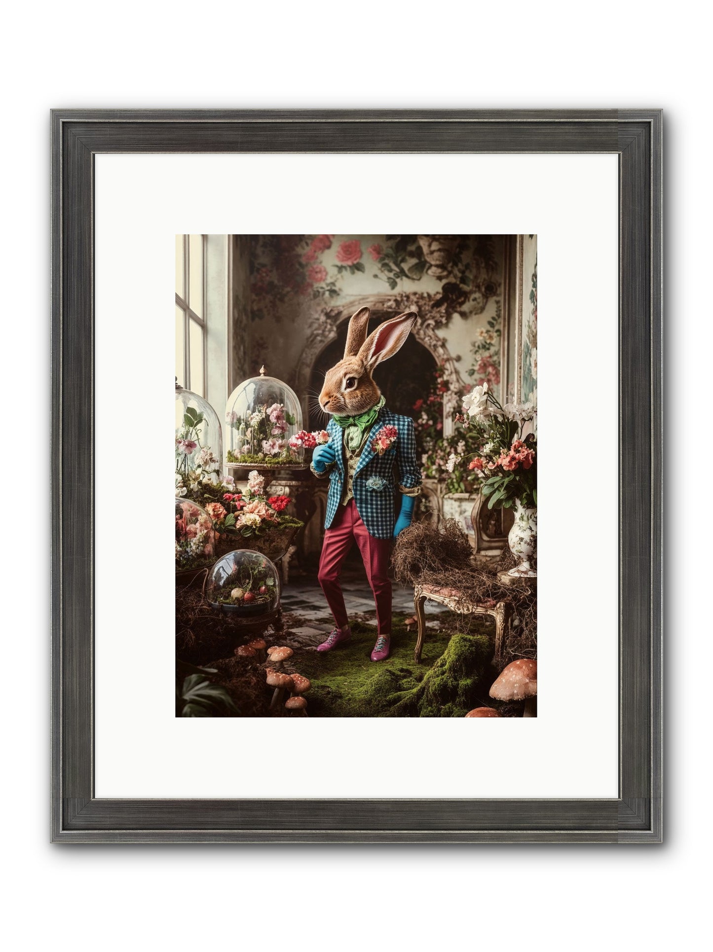 Botanical Love Letters Framed Print - Slimwoods Black/Silver 9x12