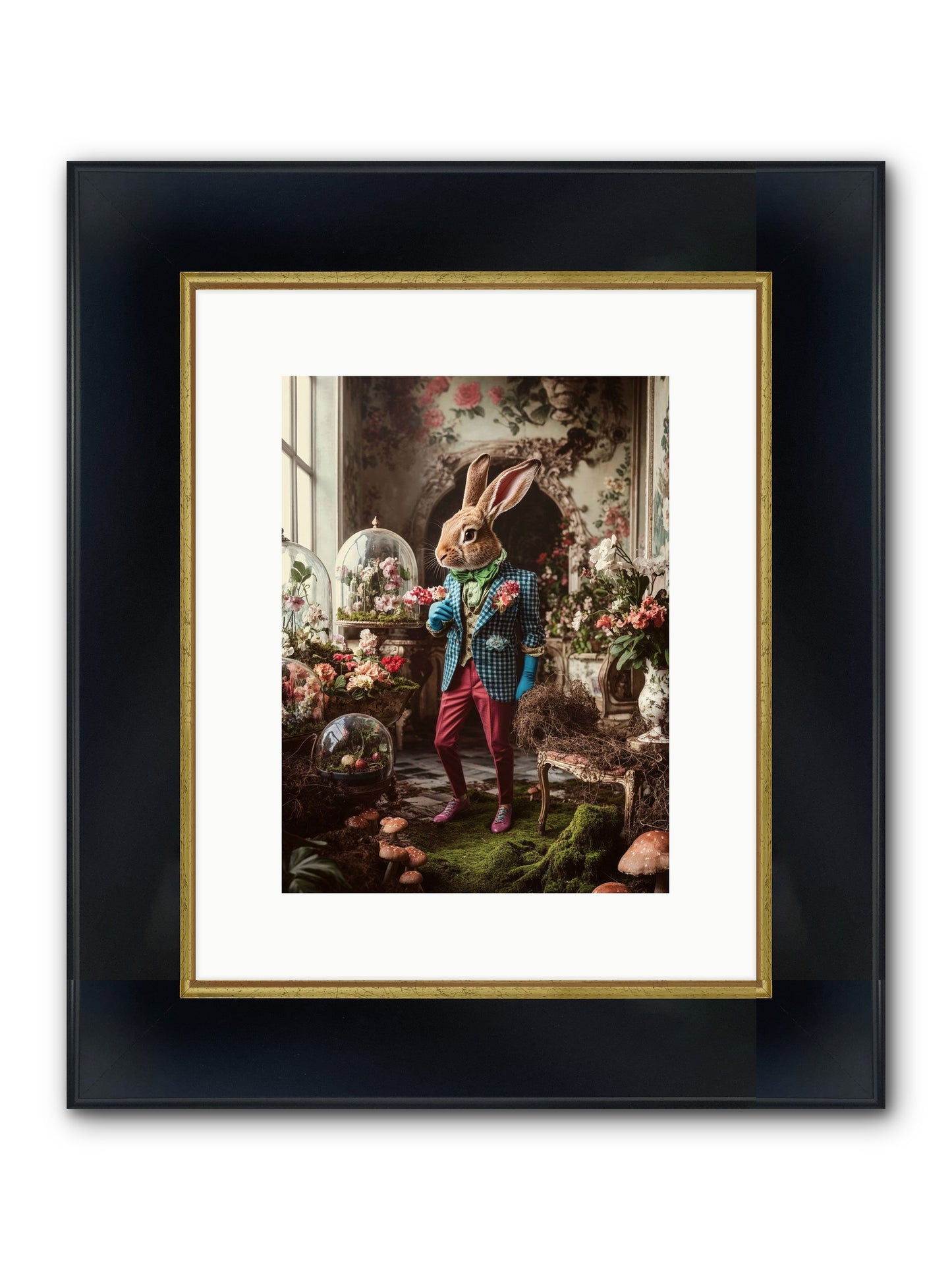 Botanical Love Letters Framed Print - Wide Black w/Gold 9x12