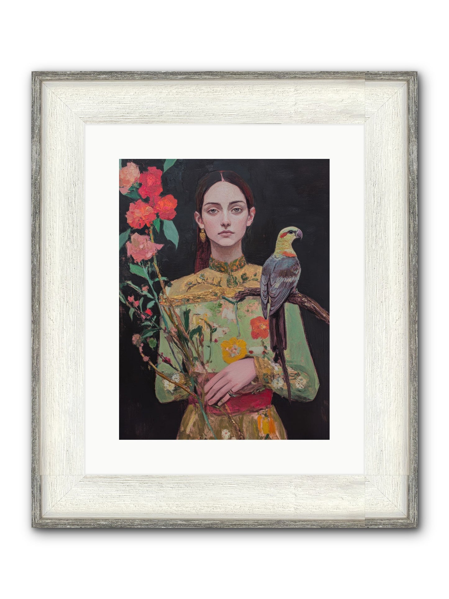 Botanical Whispers Framed Print - Driftwood White 12x16