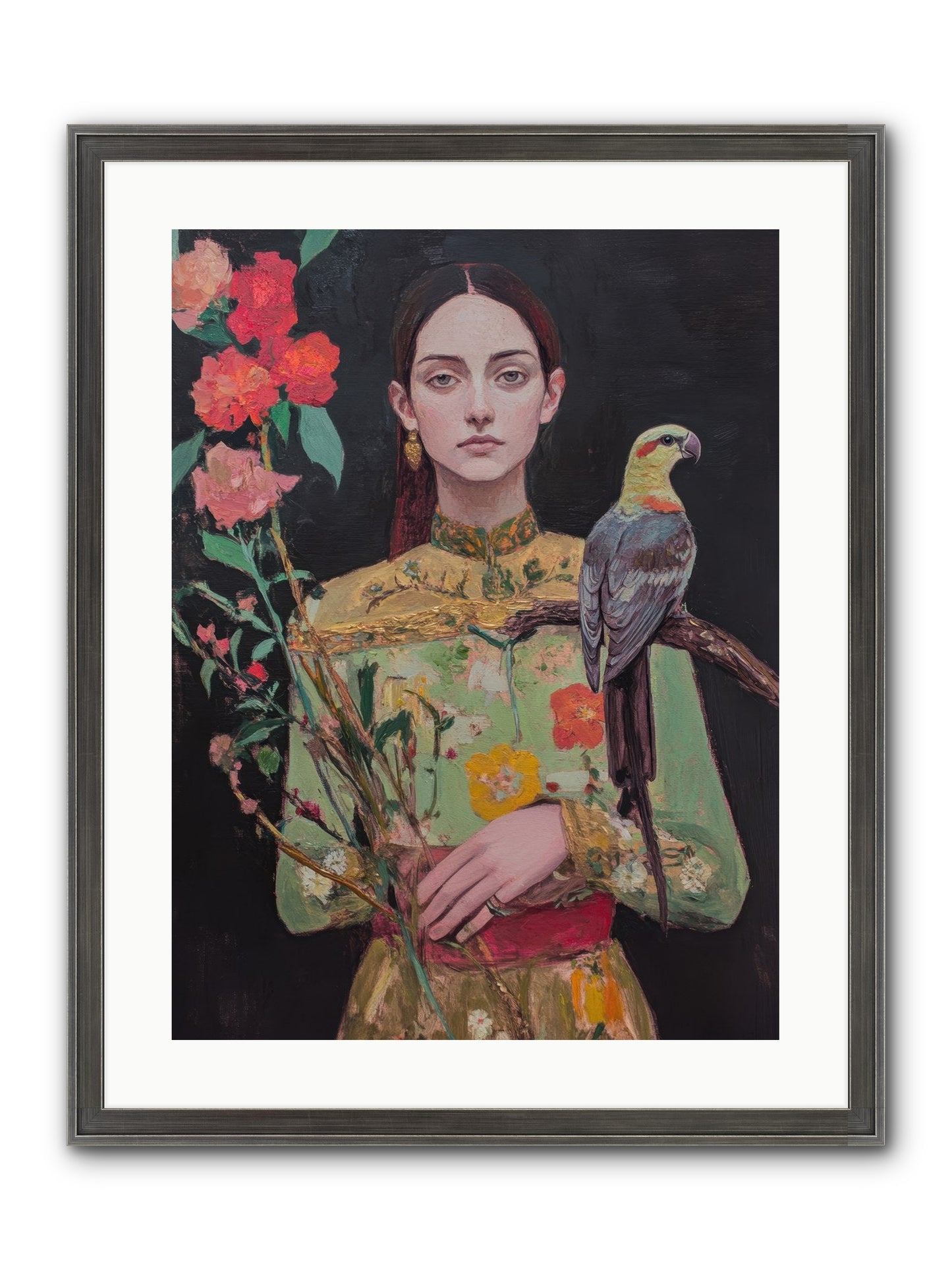 Botanical Whispers Framed Print - Slimwoods Black/Silver 18x24