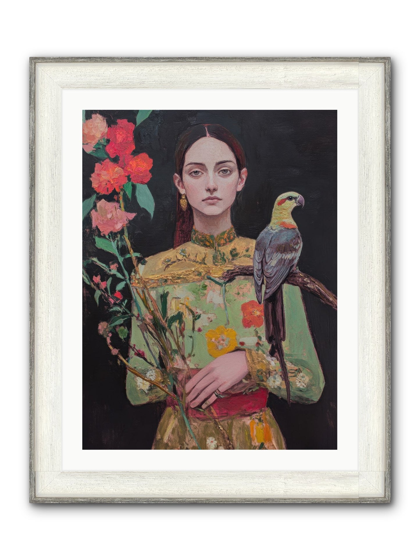 Botanical Whispers Framed Print - Driftwood White 24x32