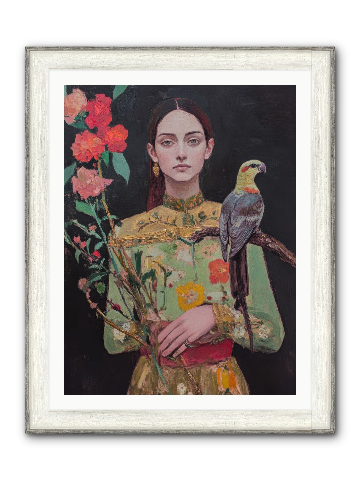 Botanical Whispers Framed Print - Driftwood White 30x40
