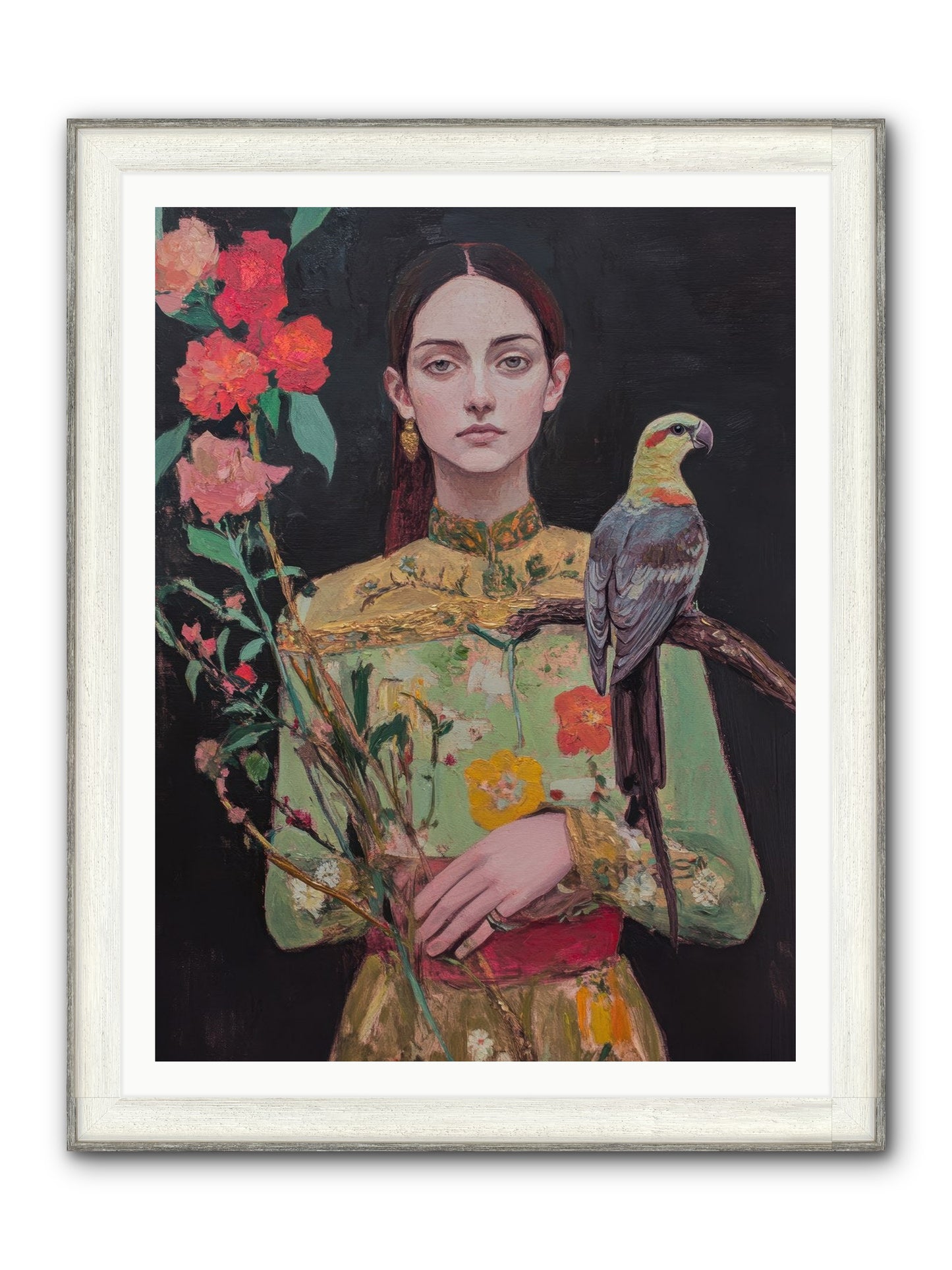 Botanical Whispers Framed Print - Driftwood White 36x48