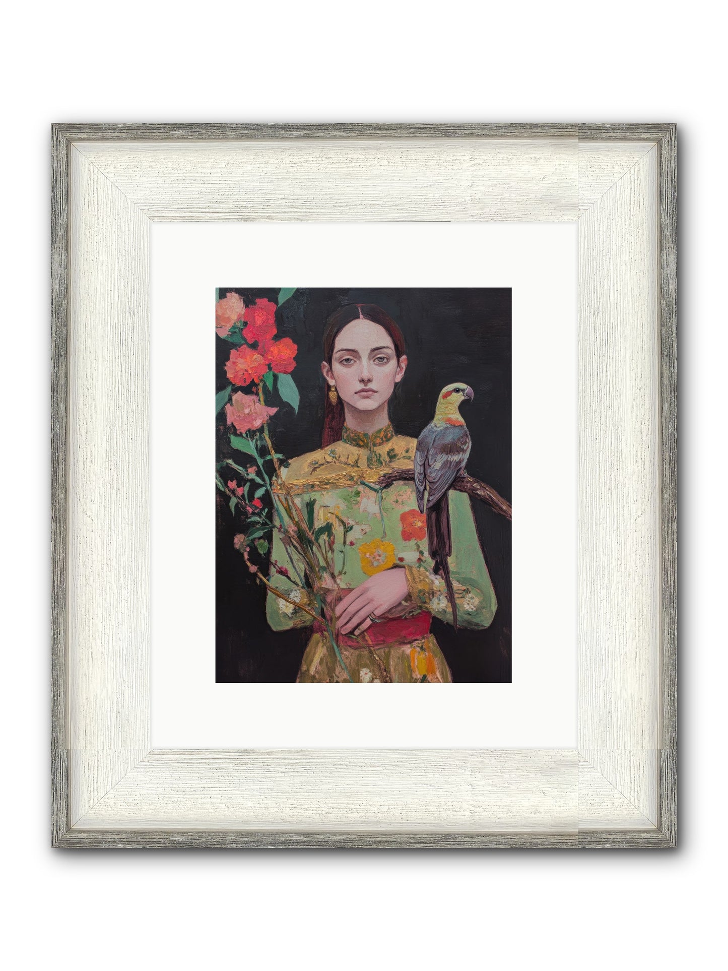 Botanical Whispers Framed Print - Driftwood White 9x12