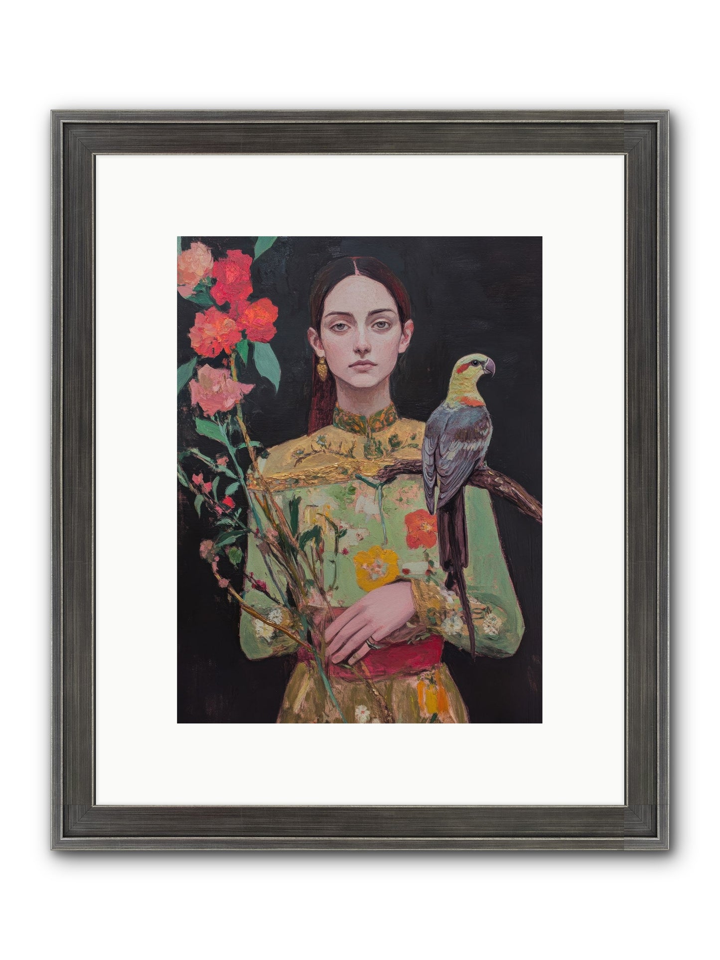 Botanical Whispers Framed Print - Slimwoods Black/Silver 9x12