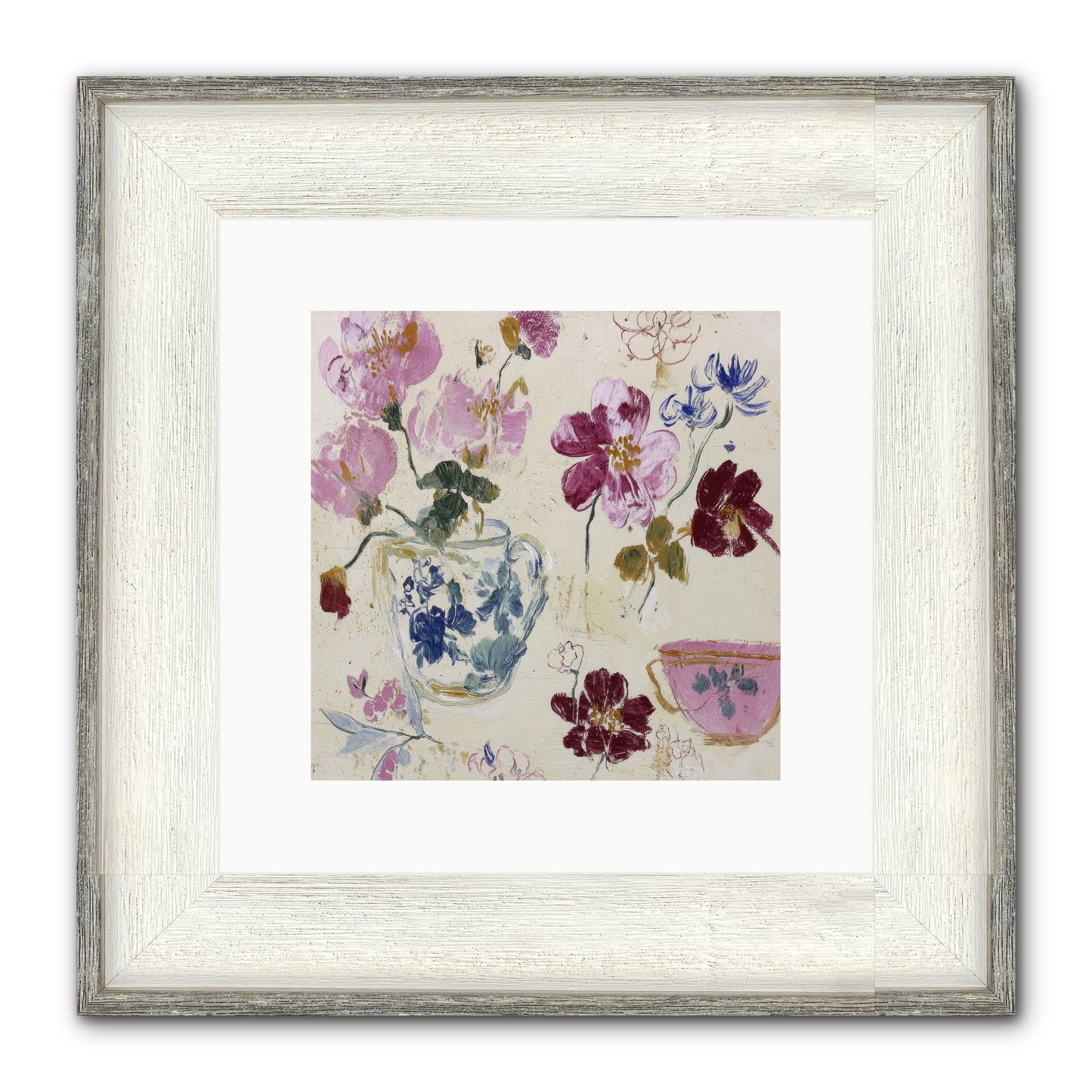 Botany Beloved Framed Print - Driftwood White 10x10