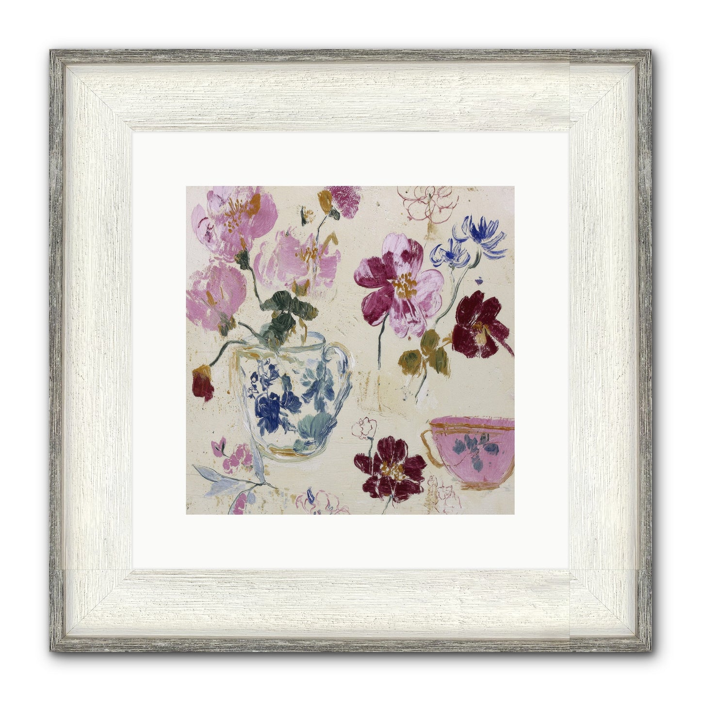 Botany Beloved Framed Print - Driftwood White 12x12